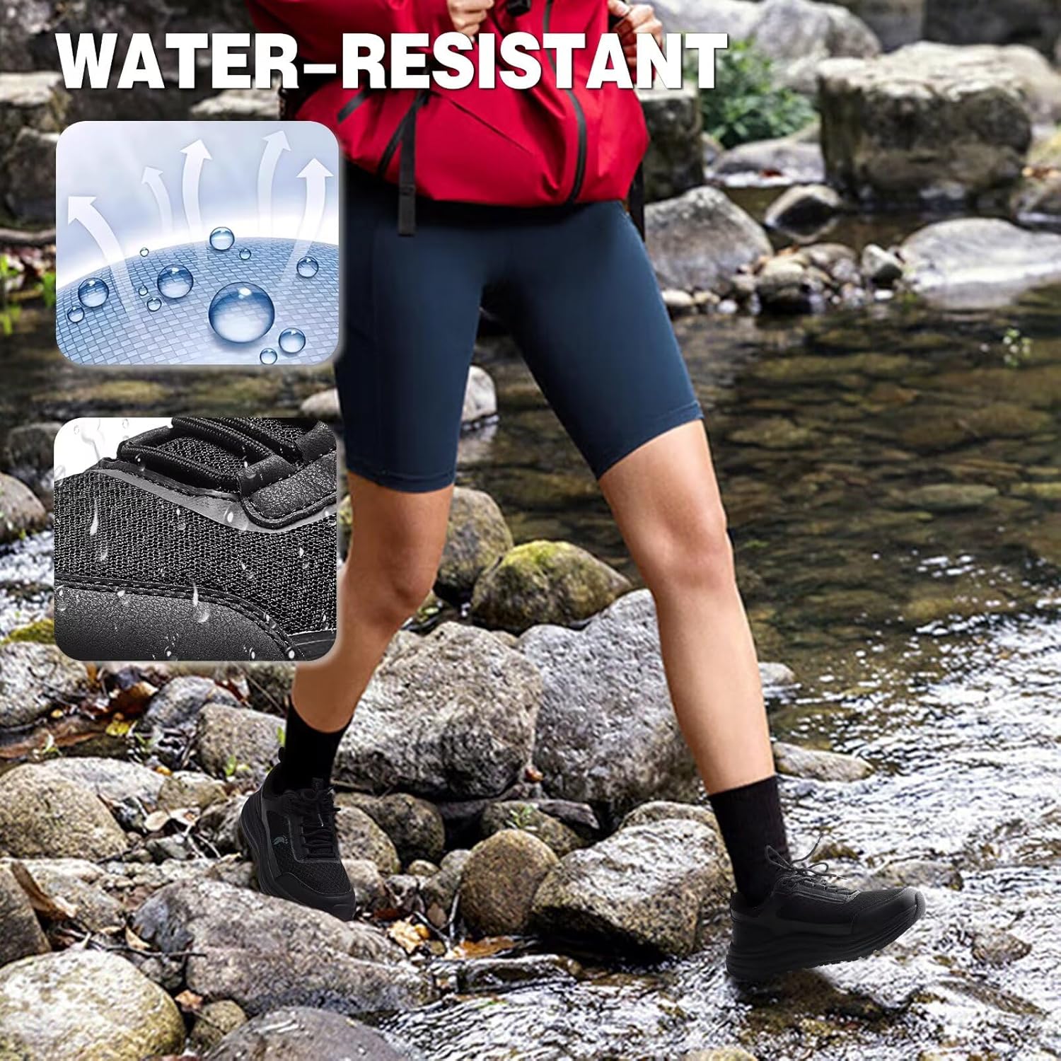 Women's Orthopedic Waterproof Trail Running Shoes: Comfortable Arch Support Plantar Fasciitis Orthotic Athletic Sneakers, Casual Flat Feet High Arch Trekking Walking Shoes for Foot Heel Pain Relief