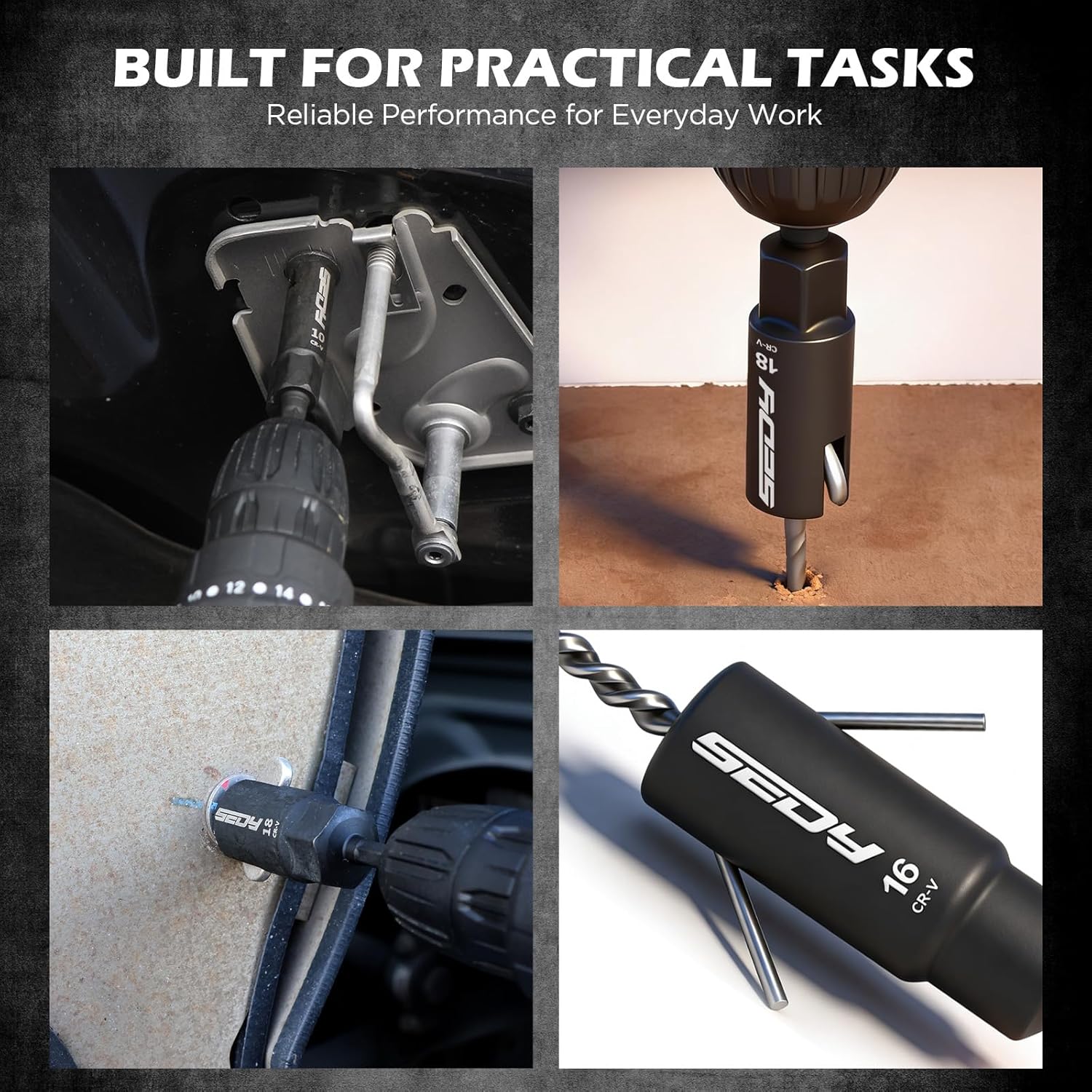 5-Piece Wing Nut Driver Set (10mm,12mm,14mm,16mm,18mm) with Magnetic Aluminum Storage Rail, 1/4" Hex Shank Wing Nut Driver Bit Set, Metric Wing Nut socket Set for Wing Nut, Eye Bolt, Wire Twisting - Image 7