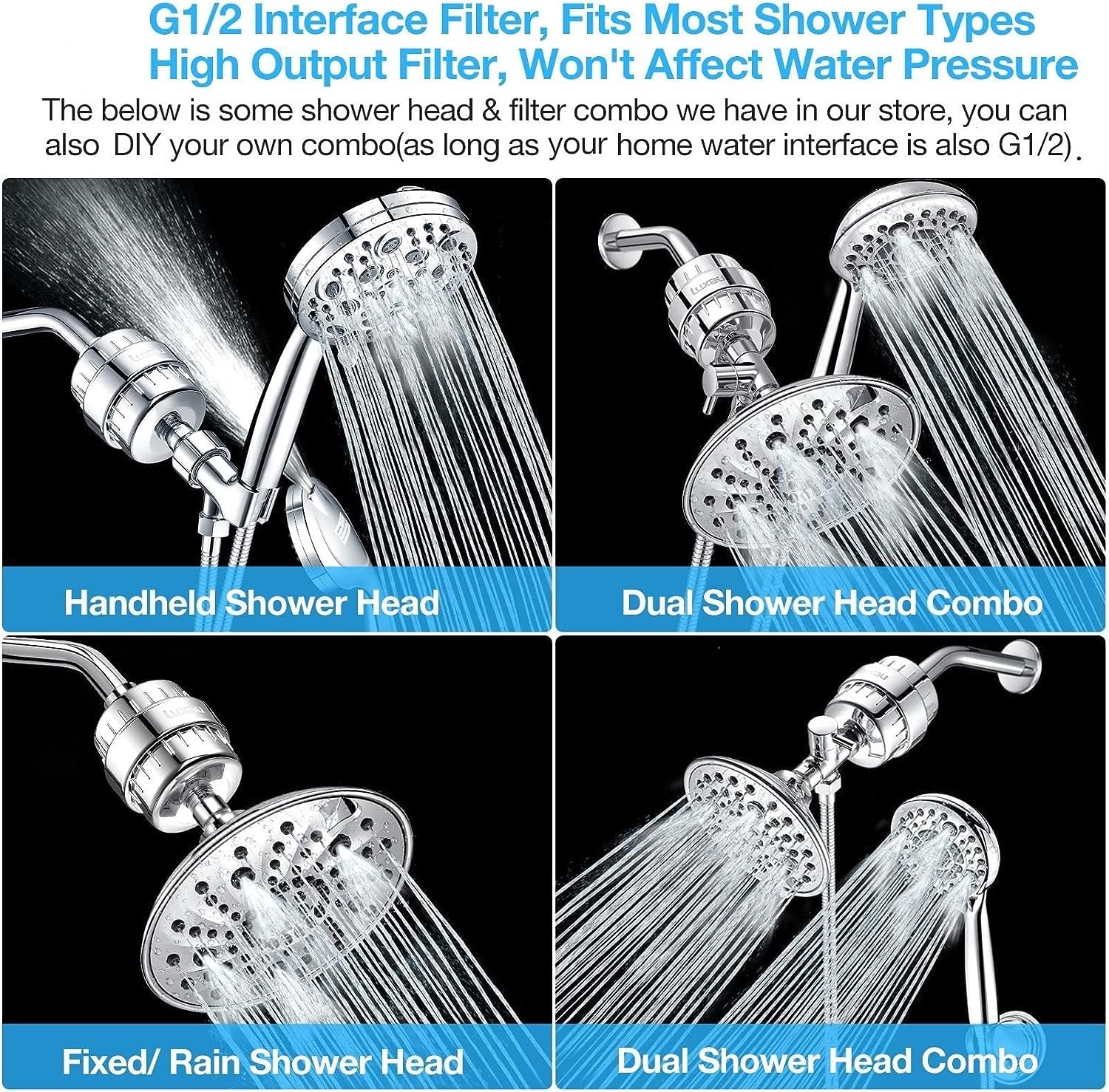 Shower Filter W/ 2 Cartridge, Shower Head Filter 15 Stage, Reduce Well