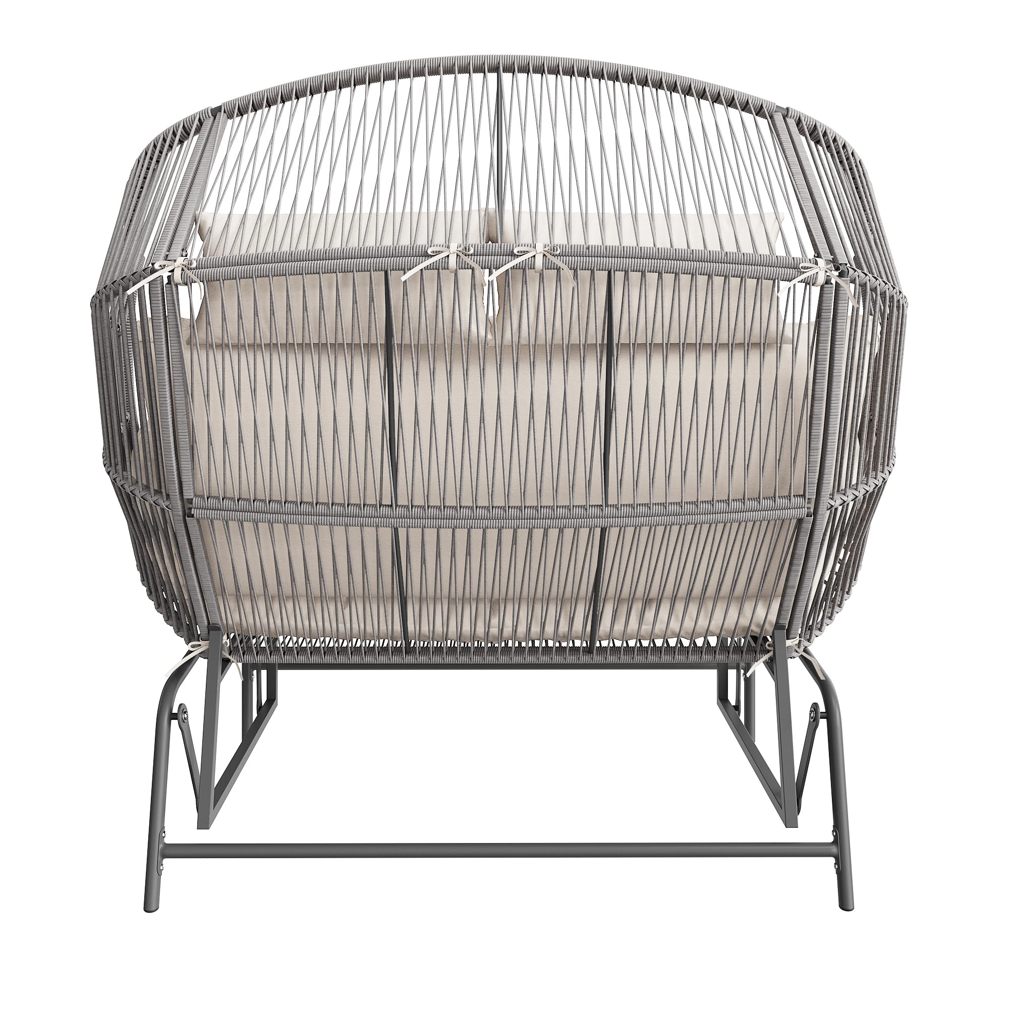 Moimhear Mecedora de jardín para dos personas, silla colgante para patio, silla de huevo oscilante para exteriores, silla de balancín, columpio de jardín, columpio de porche para el jardín, balcón o