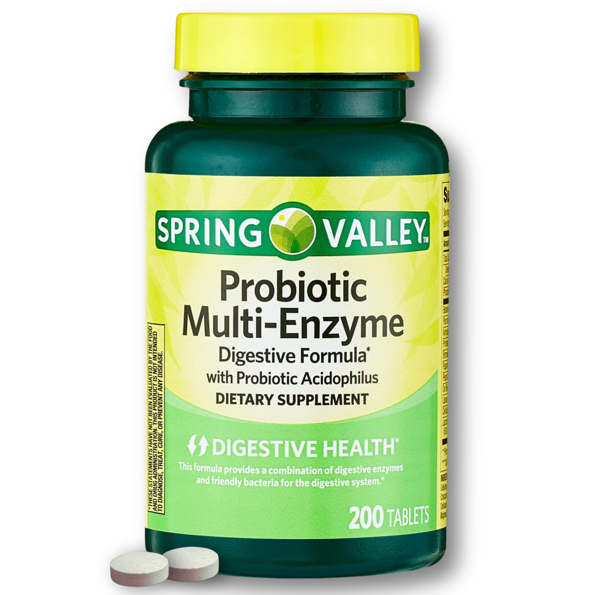 Probiotic Multi Enzyme- Digestive Formula 200ct Tablets with acidophilus for Gut Health (Pack of 1)