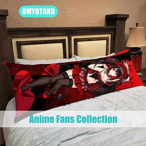 Miniatura 7 de Date a Live Nightmare Tokisaki Kurumi Anime Girl Dakimakura Hugging Body Pillow Case Cover 150cm X 50cm Peach Skin (Red)