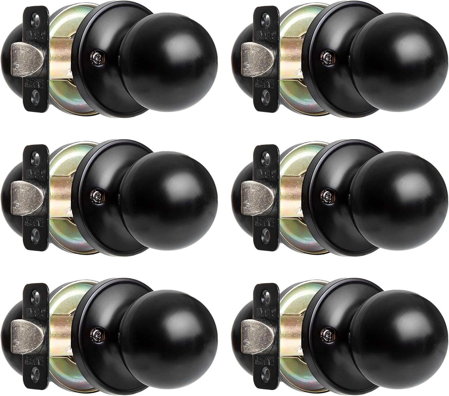 Ilyapa Passage Door Knobs, Black Closet Door Knob Ball Style Closet