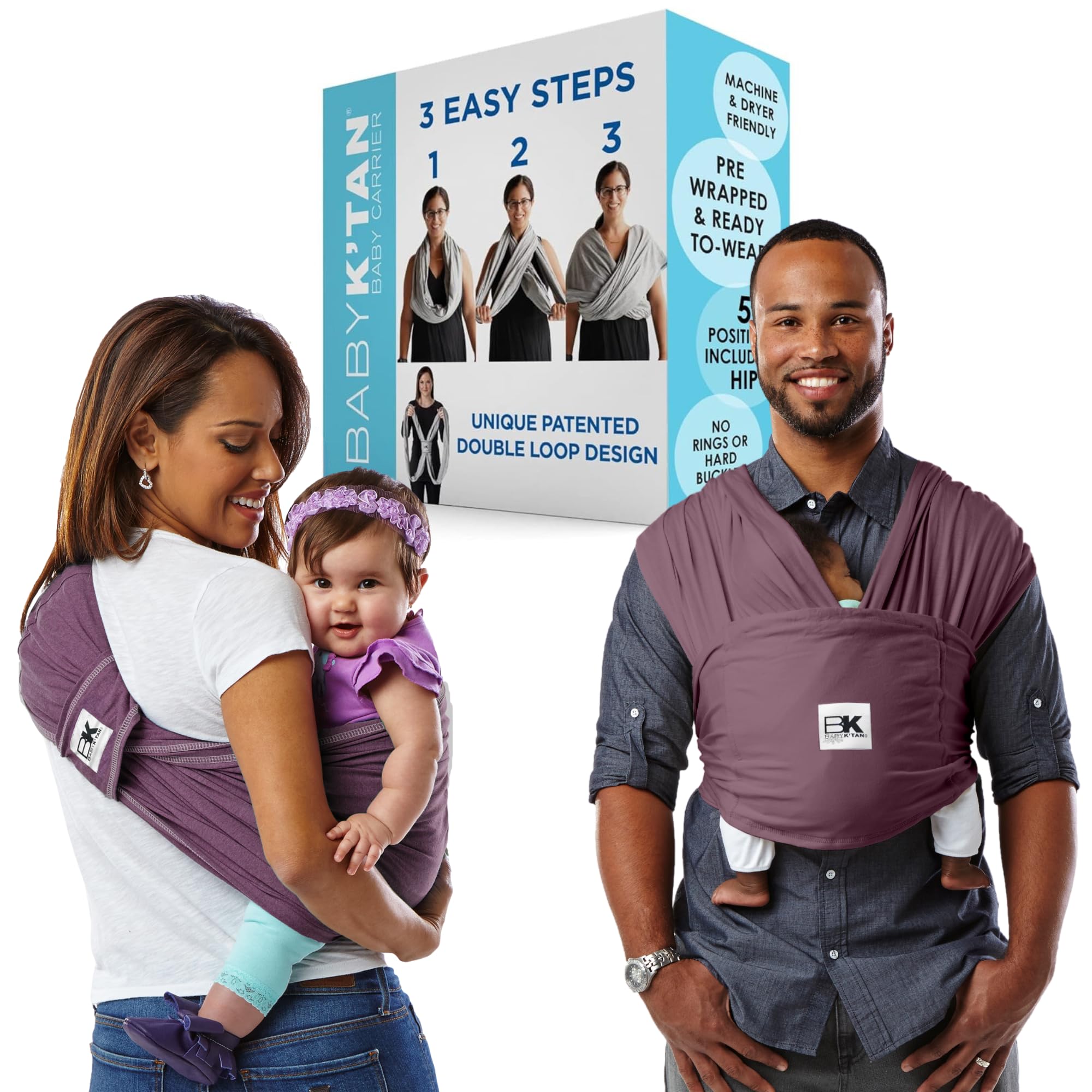 Original Baby K'tan Baby Carrier: #1 Easy Pre-Wrapped, Soft, Slip-On, No  Rings, No Buckles in Baby Sling Gift The Best Hands Free Infant Wrap