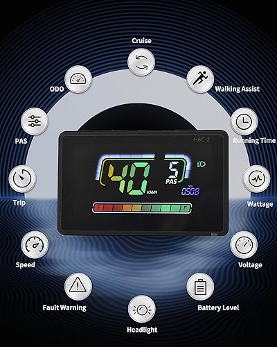 Miniatura 4 de Pantalla Ebike, protocolo UART N 2, conexión inalámbrica de aplicación para computadora de ciclismo LCD colorida, con puerto de carga USB, pantalla