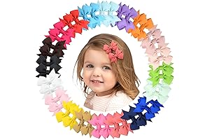 40PCS 2 Inch Baby Hair Bows Clips for Girls, Grosgrain Ribbon Fully...