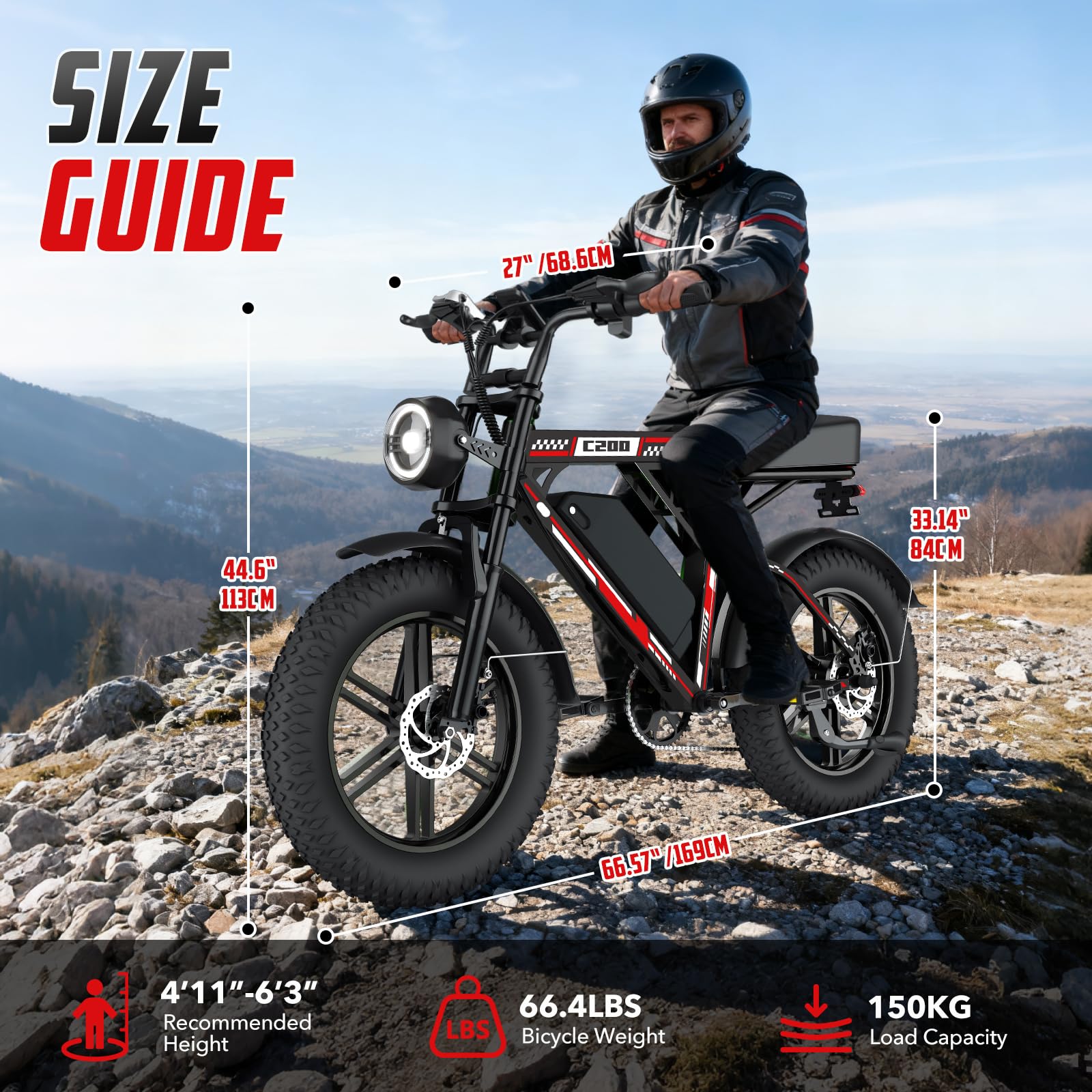 Vélo Électrique, 20" vélo électrique Adulte, Batterie 15/17/20AH, Autonomie 60-100 km, Vélo de Trekking, E-Bike, vélo électrique Urbain