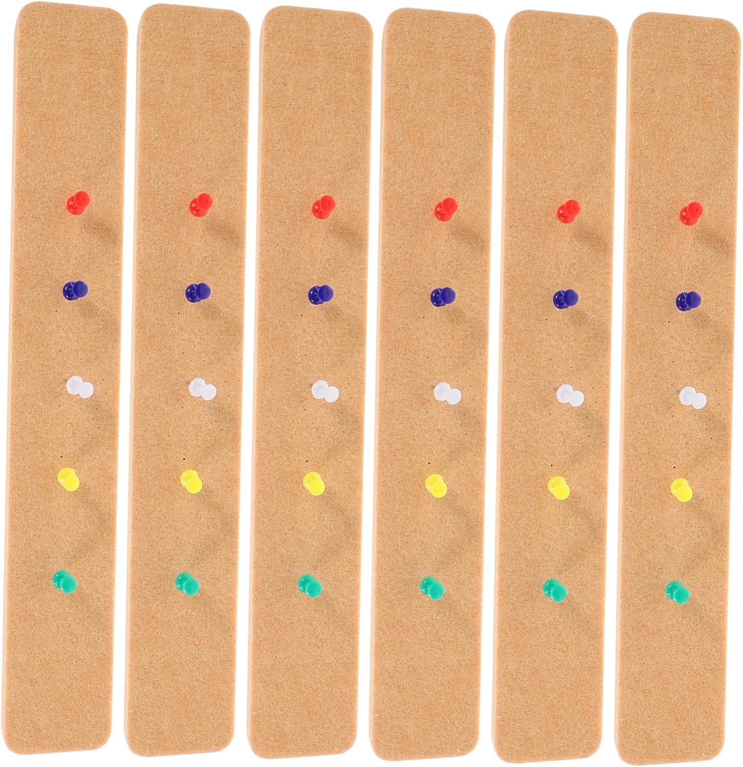 6pcs Felt Bulletin Board Strips Decorative Pin Board for Office and Home Easy to Install Multi-Functional Message and Photo Wall Display for Classroom and Background