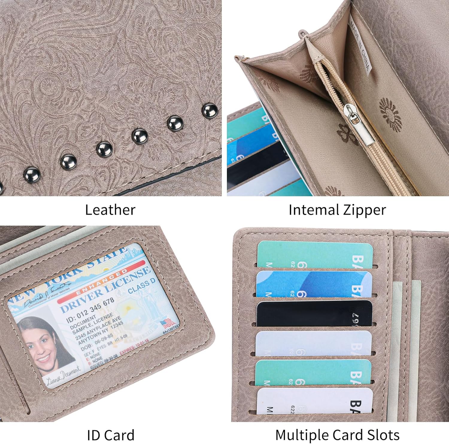 FALAN MULE Wallets for Women Trifold Wristlet Wallets Large Capacity RFID Blocking Ladies Purse Credit Card Holder - Image 4