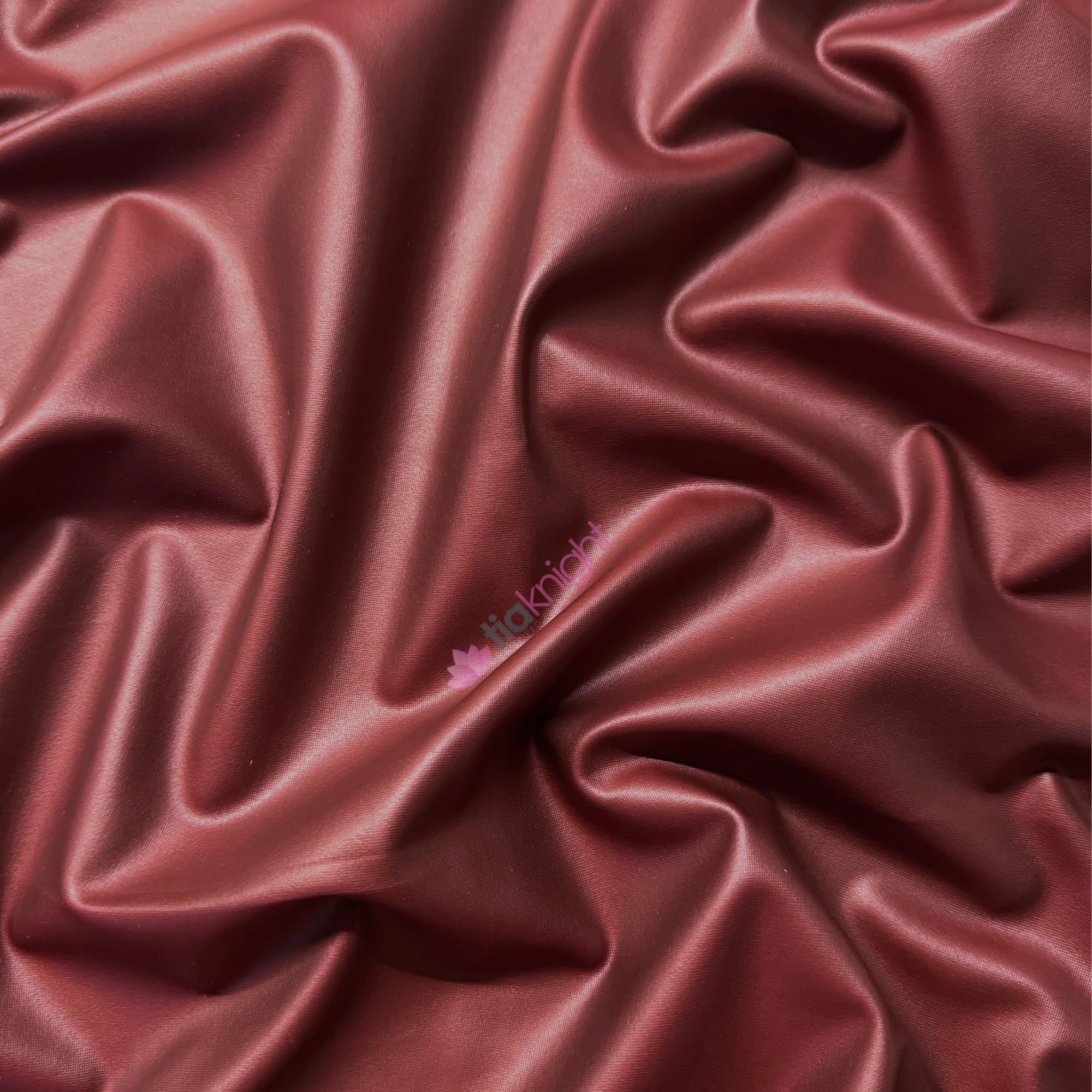 Leatherette PVC Faux Leather Semi Wet Look Stretch Fabric- Q897 (Burgundy)