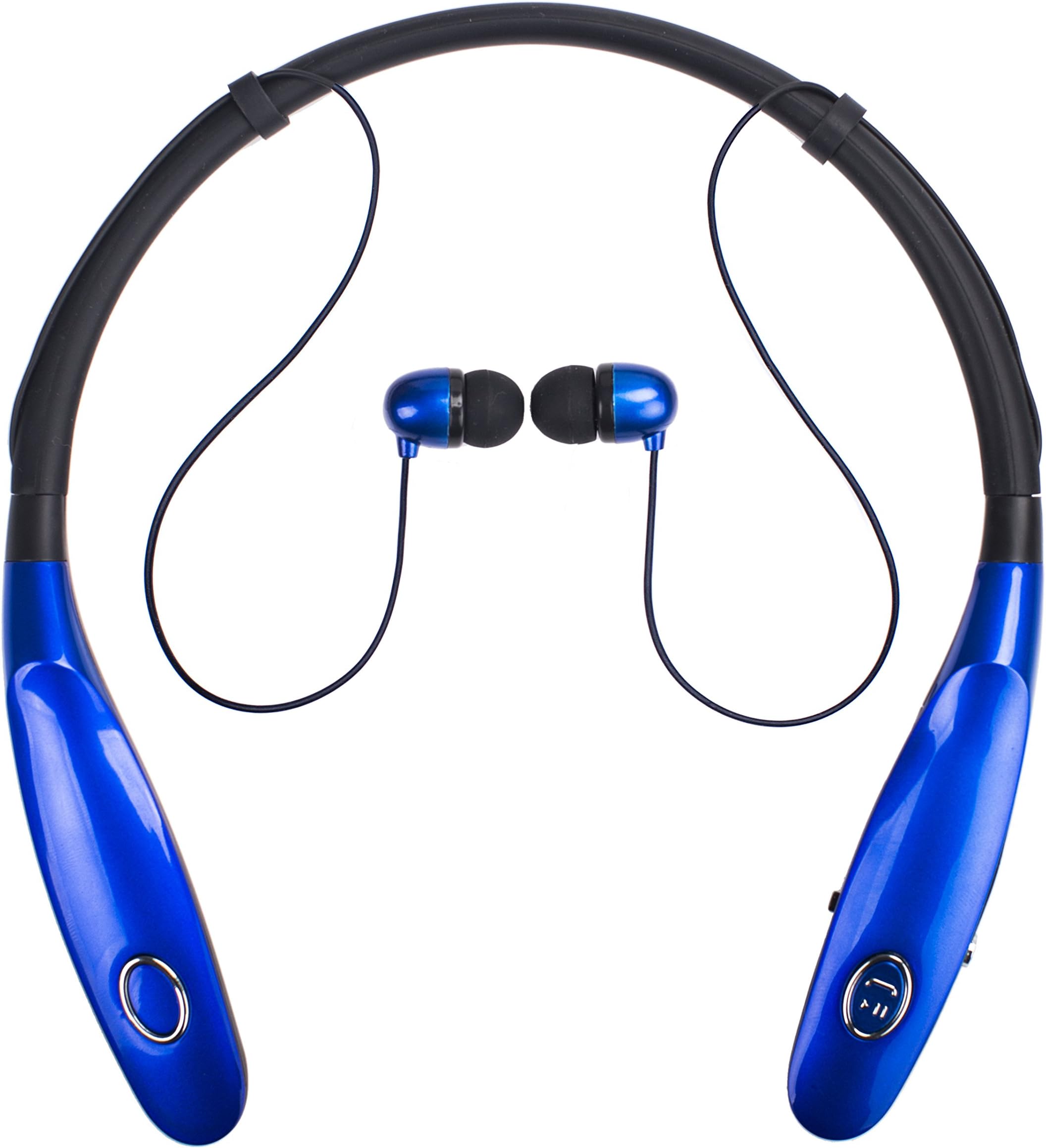 Bluetooth Headphones 14Hr Working Time, Truck Driver Bluetooth Headset, Wireless Magnetic Neckband Earphones, V4.2 Noise Cancelling Earbuds w/Mic, Compatible with Any Bluetooth Equitments (Blue)