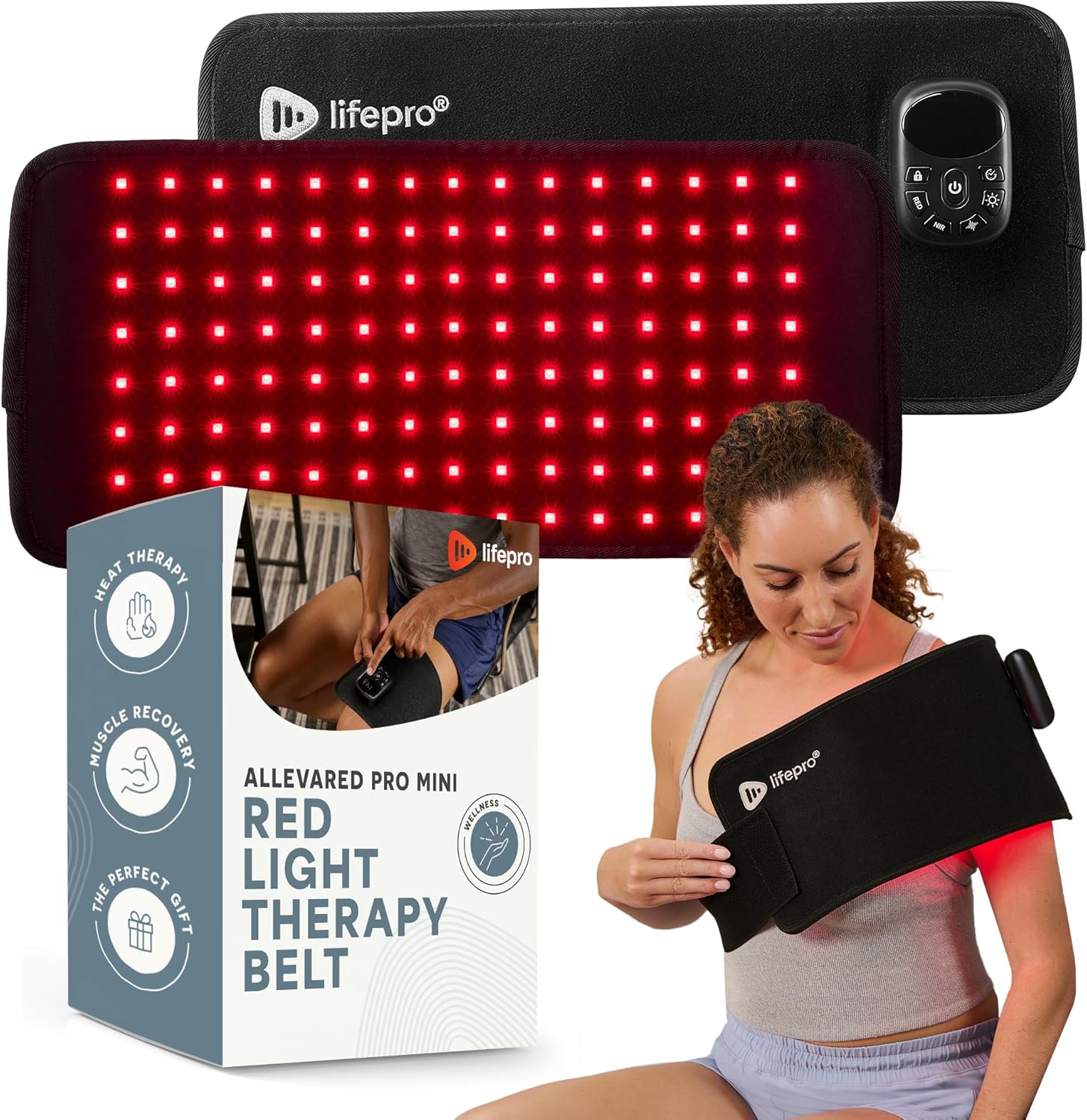 Lifepro Red Light Therapy Belt - 660nm & 850nm Near Infrared & Red Light Therapy for Body, Relaxing Muscle, Inflammation, Improve Circulation