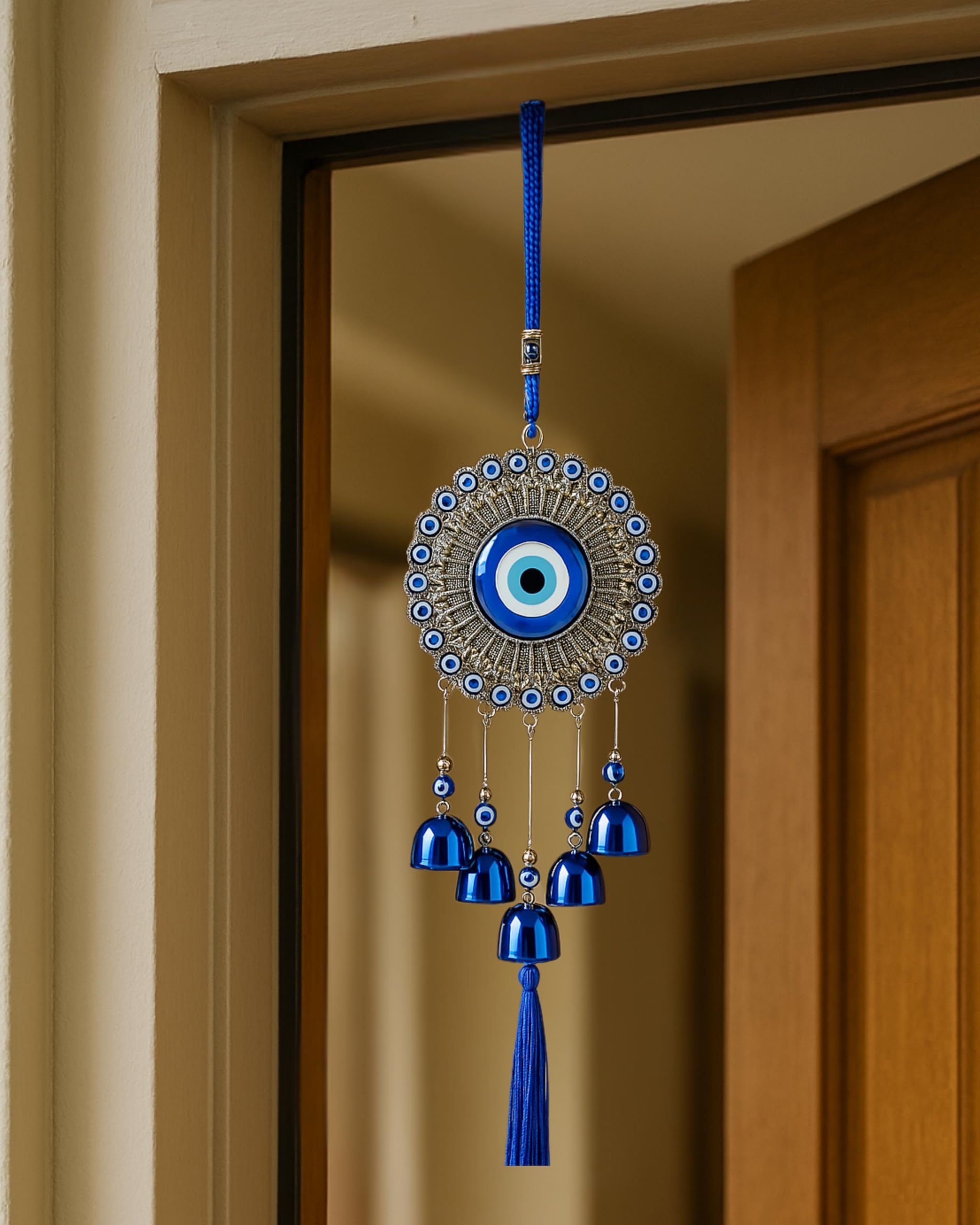 5 Bell Evil Eye Wind Chimes for Home Decor - Hanging Decorat -6 5 Bell Evil Eye Wind Chimes for Home Decor - Hanging Decorat -6