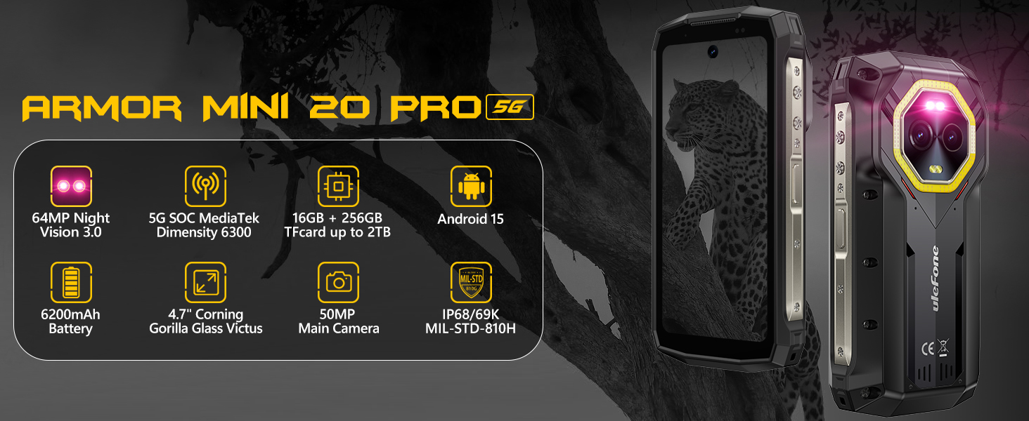 Amazon.com: Ulefone Armor Mini 20 Pro 5G Rugged Phone, 16GB+256GB