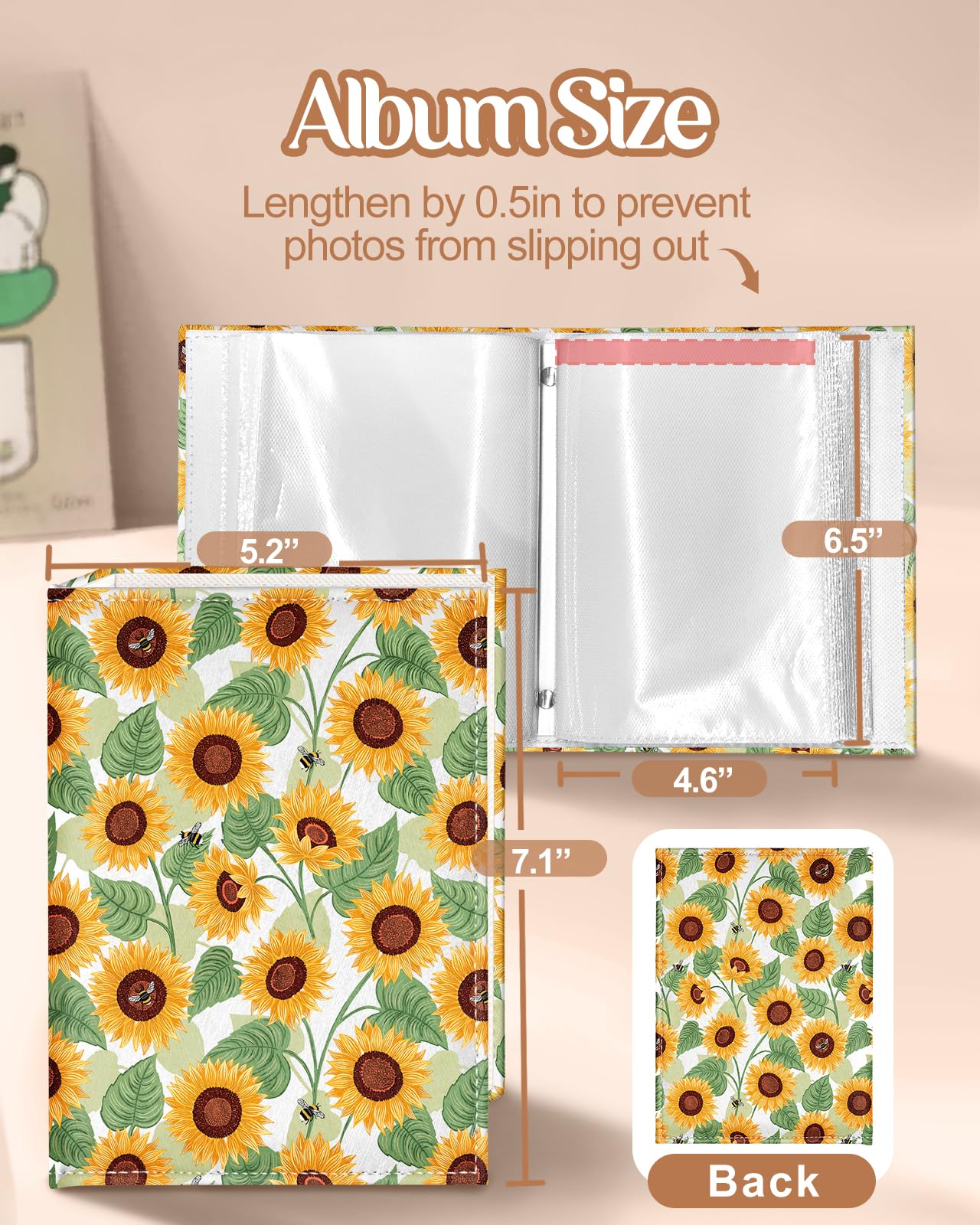 Slohif Skórzany album na zdjęcia 10 x 15 cm, mała książka pamiątkowa, dla rodziny, na ślub, kartki pocztowe, 100 kieszeni, spersonalizowana książka fotograficzna dla par, zaręczyny, podróż, wakacje