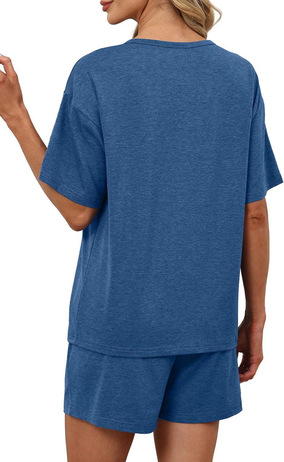 WIHOLL 2 Piece Sets for Women Lounge Sets Summer Outfits 2026 Button Down Short Sleeve Tops and Shorts Set with Pockets - Image 5