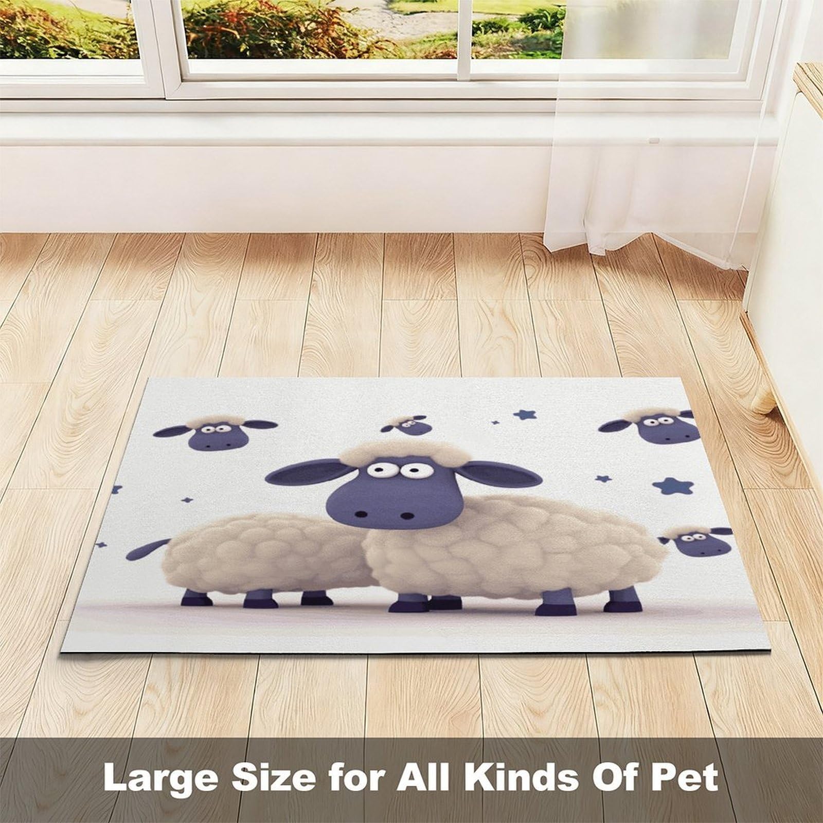 Tapis de nourriture pour chat et mouton - Tapis d'alimentation antidérapant pour chien et chat - Facile à nettoyer pour la nourriture et l'eau - 43,2 x 76,2 cm