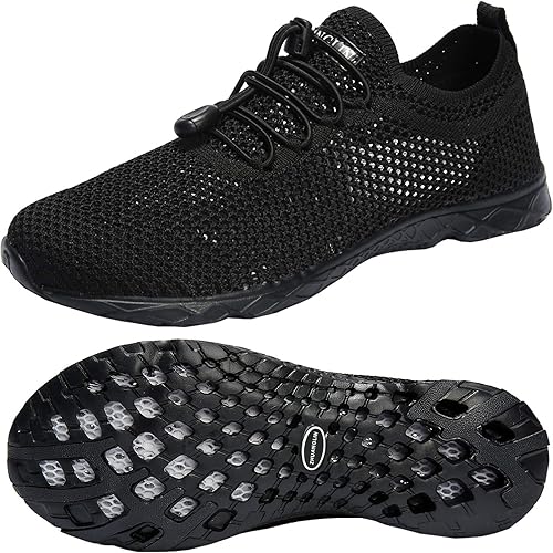 Men's Quick Drying Aqua Water Shoes,3-Second Drainage & All-Terrain for Swimming,Hiking,Yoga