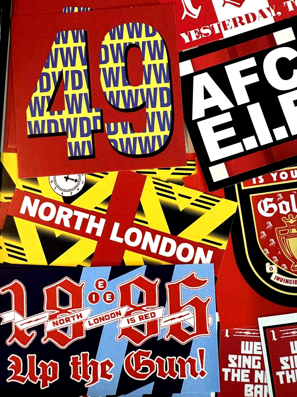 100 pegatinas del Arsenal inspiradas en los artilleros de la AFC Ultras Potters, banderas, banderas, banderas