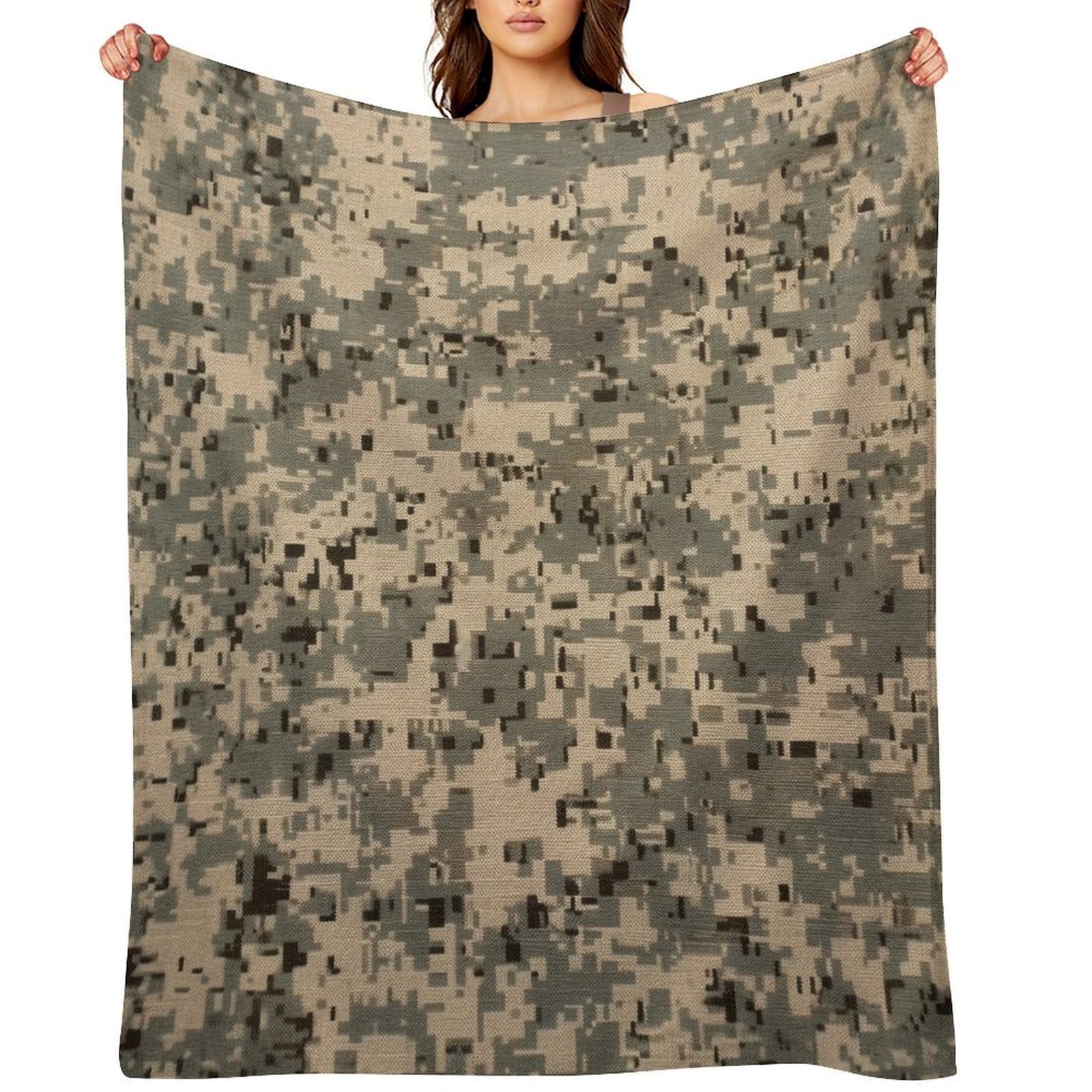 Army Digital Camouflage Throw Blanket for Couch and Bed Super Soft Warm Lightweight Throw Blankets Cozy Fuzzy Flannel Blanket Personalized Decorative Blankets for Sofa Decor 50"x60"