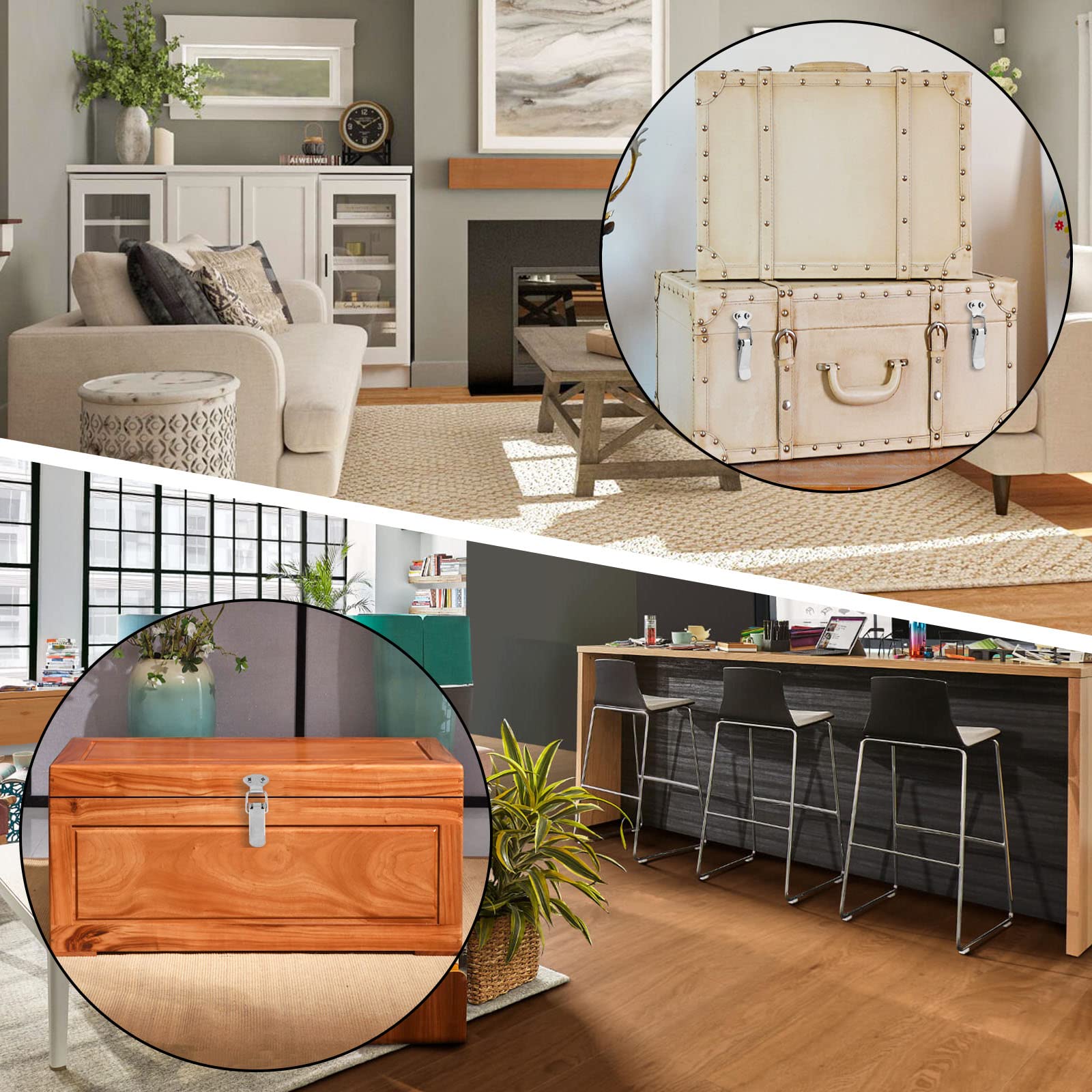 Crochet à Boucle à Bouche De Canard, Loquet à Ressort En Métal, Pinces De Capture, Fermeture De Boîte En Bois, Fermoir à Tirage Chargé, Loquet D' Armoire à Bascule, 10/1 Pièces