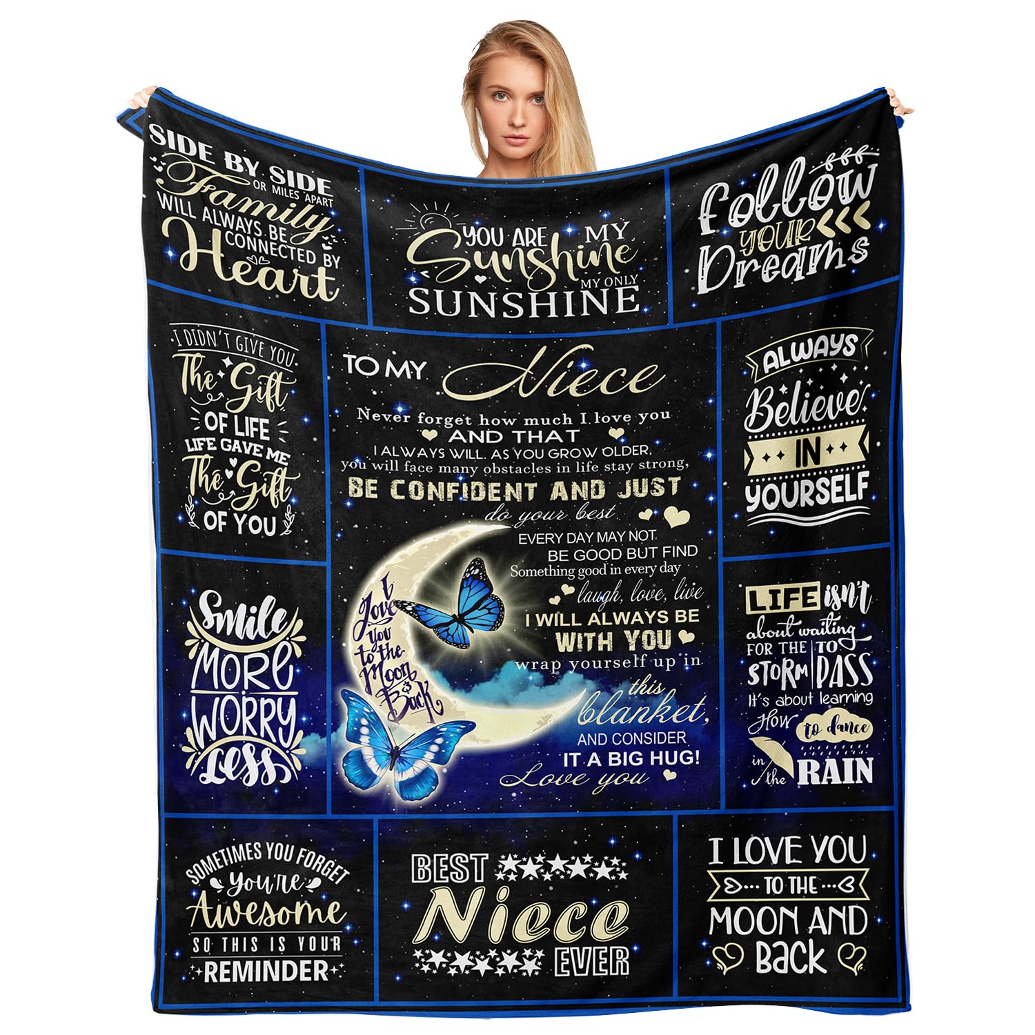 Akoigun Moon-Niece Niece Gifts: Graduation & Birthday Blanket, 50"X60"