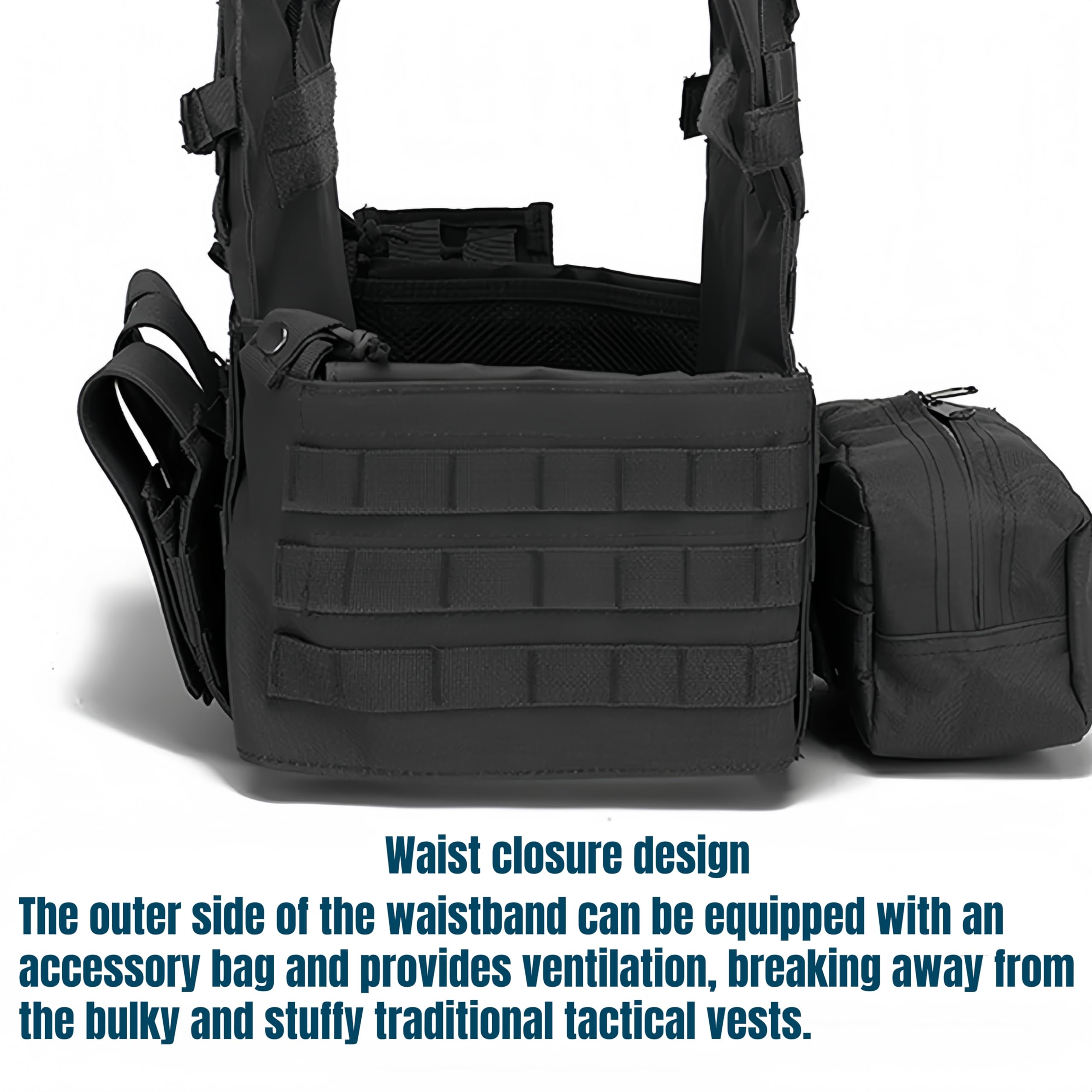 Peminkoo Gilet Tactique, Armure corporelle, Porte-Plaque de Chasse, Accessoires Airsoft, armée de Combat Militaire Wargam Molle