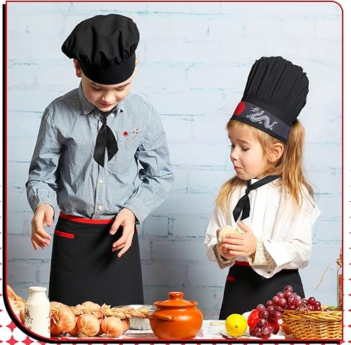 Miniatura 4 de Hibachi - Conjunto de disfraz de chef y delantal, disfraz de teppanyaki japonés completo profesional con sombrero de chef alto