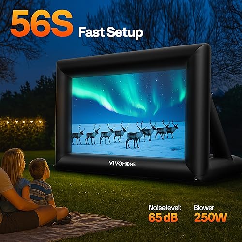 Miniatura 9 de VIVOHOME Pantalla de proyector inflable de 20 pies para exterior, pantalla de cine inflable para uso al aire libre, pantalla de TV Mega grande con