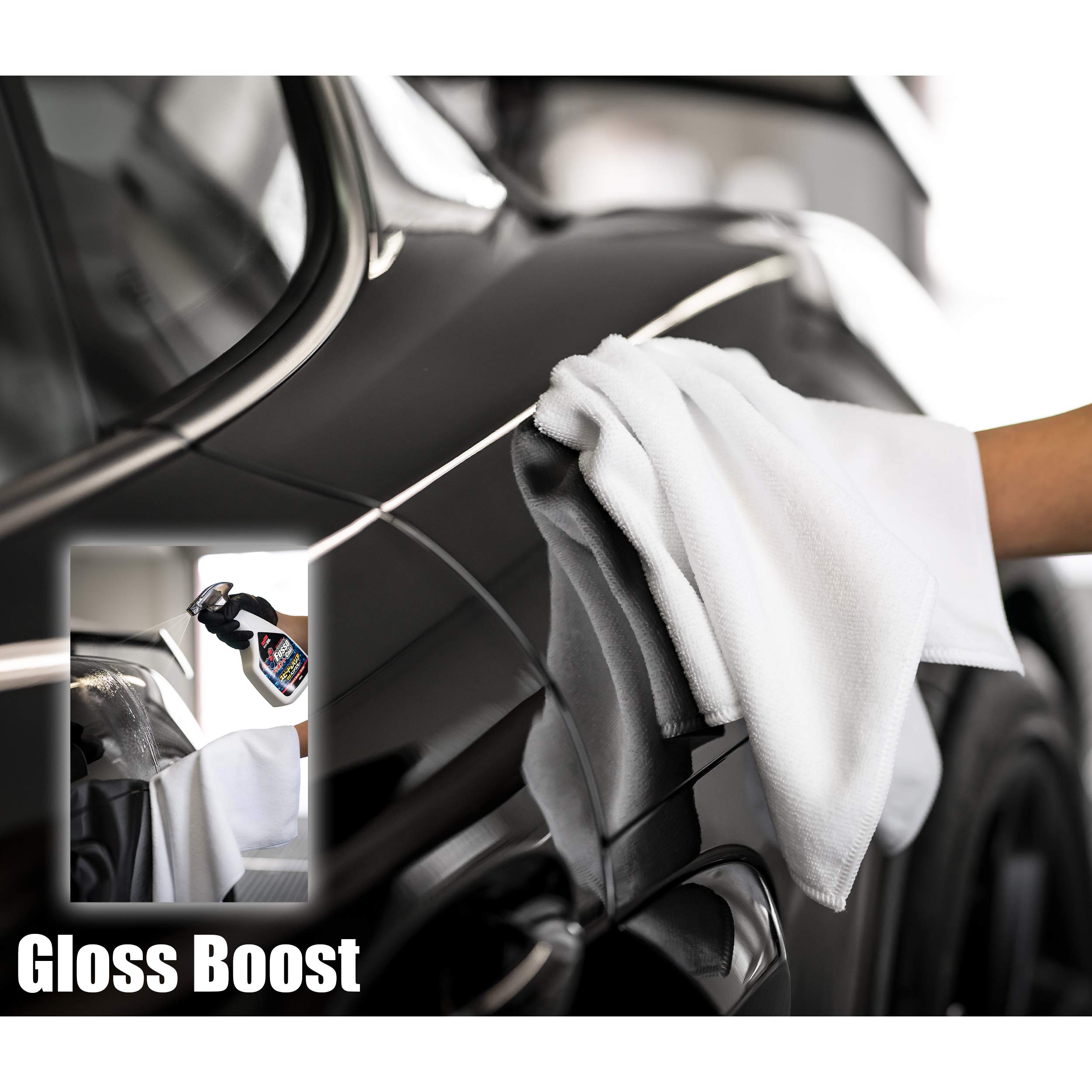 detailmate: Set di rinforzi per cera e lucidatura, Soft99 New Fusso Coat 12 Months Wax Dark, FussoCoat Speed & Barrier Quick Detailer, applicatore spugna, panno per lucidatura, panno in microfibra