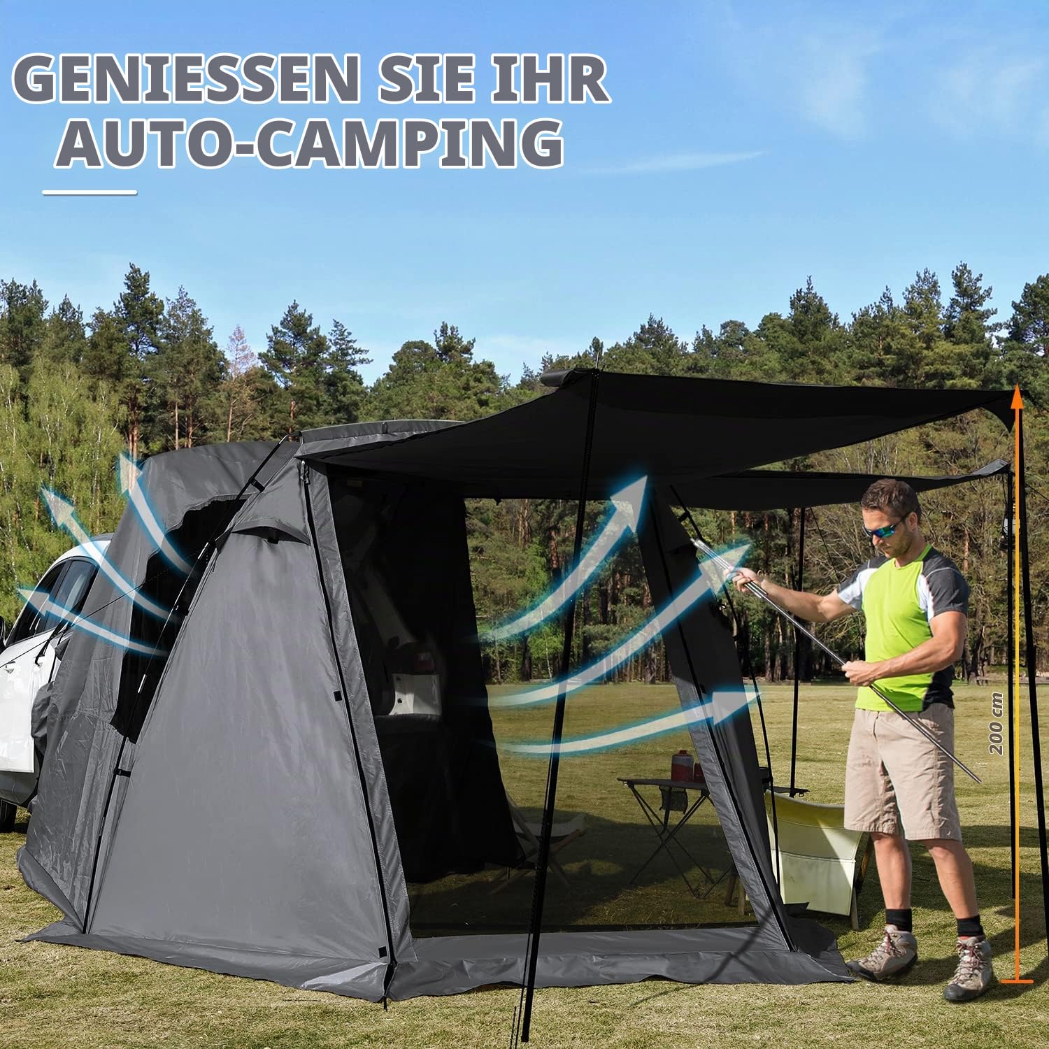 KAMPKEEPER SUV Auto Zelt, Heckklappe Schatten Markise für Camping, Picknick, Sportveranstaltungen, Musik Festivals, Outdoor Reisen