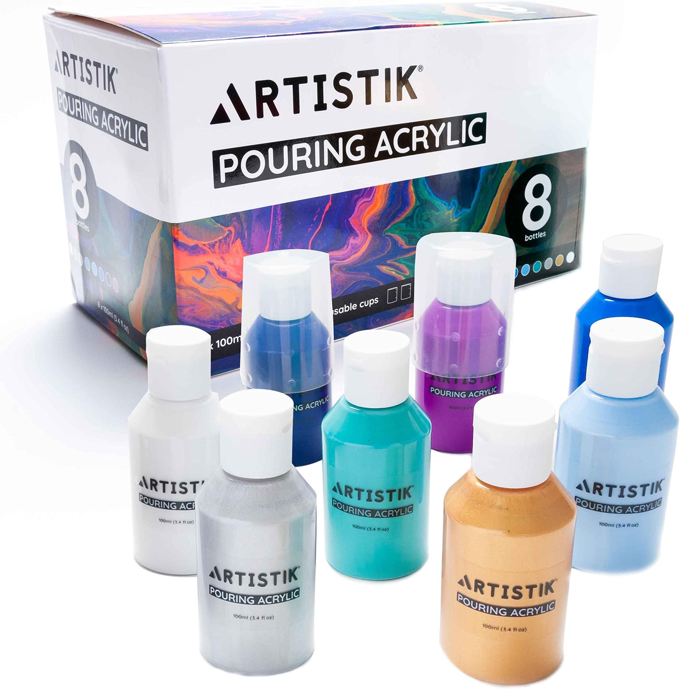 Acrylic Pouring Paint of 36 Bottles (2 oz/60ml),32 Assorted