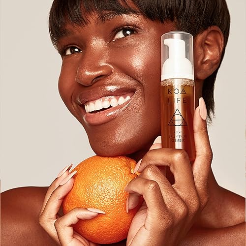 Miniatura 6 de KOA LIFE Vit-C - Aceite iluminador de 0.5 onzas líquidas con limpiador iluminador Vit-C de 1.7 fl oz y herramienta facial Gua Sha de cuarzo rosa,