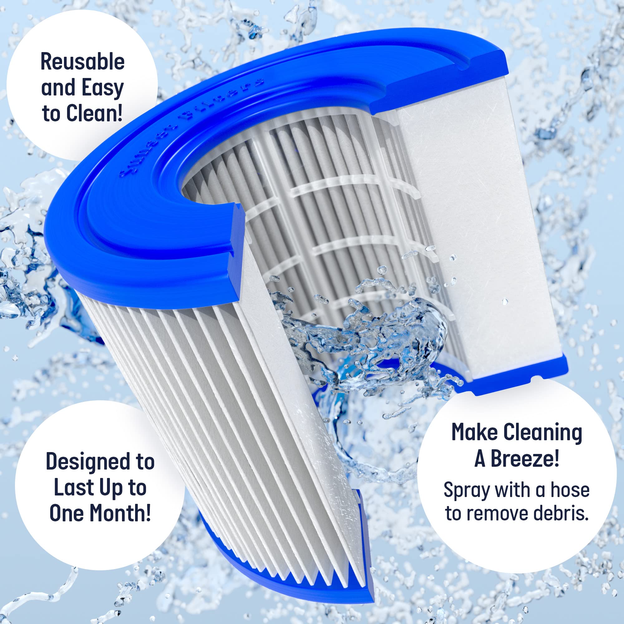 Cartucho de repuesto de filtro tipo VI para spa y bañera de hidromasaje Coleman SaluSpa, filtro Bestway, Lay-Z Spa, Intex, reemplazo de filtro S1, repuesto de filtro de spa (paquete de