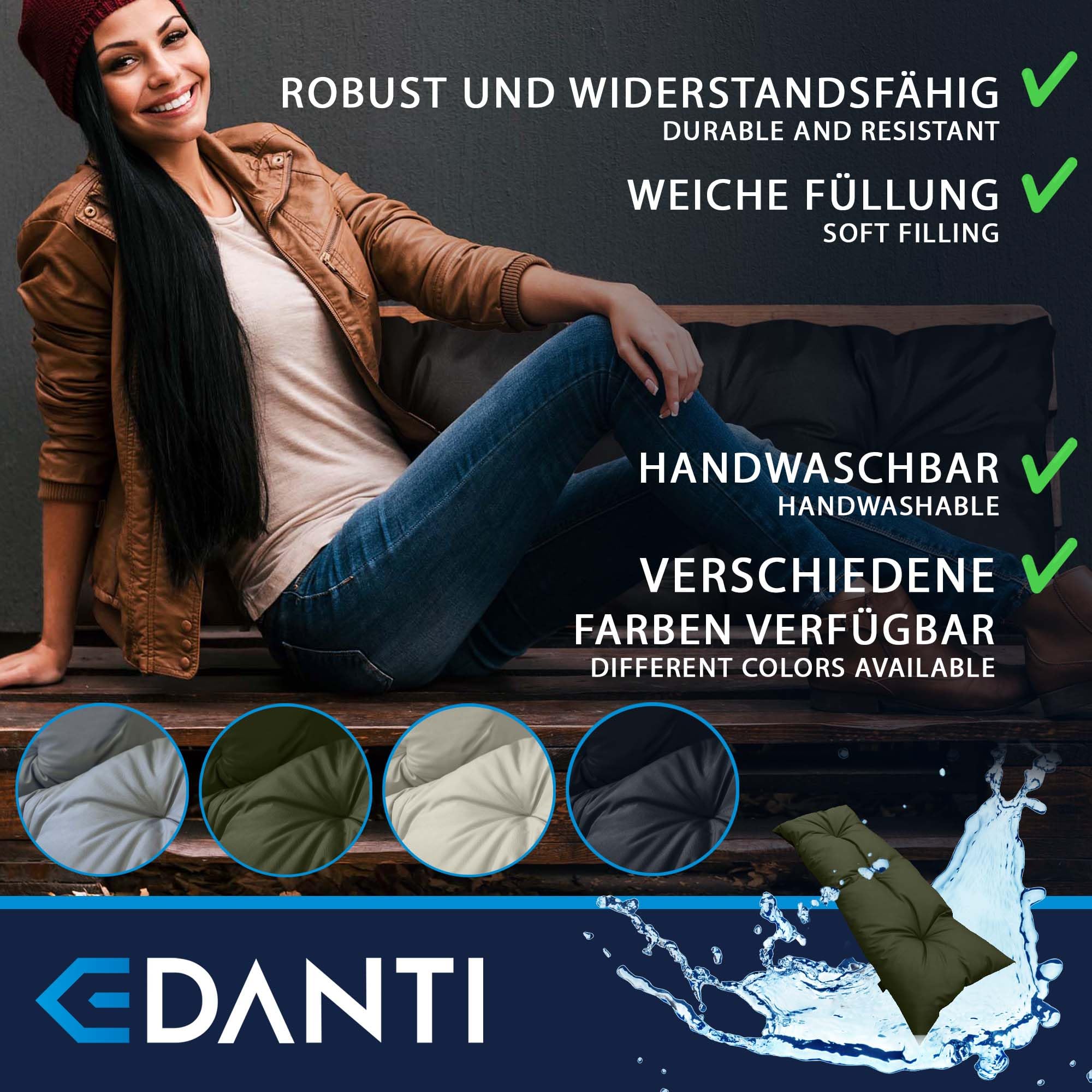 Gartenkissen Sitzkissen Bankauflage Bankpolster Bankkissen Gartenmöbel Kissen Wasserdicht Sitzauflagen Loungekissen Sitzpolster 120x40cm Auflage Für Bänke/Gartenbank für Haus Und Garten (Grün)