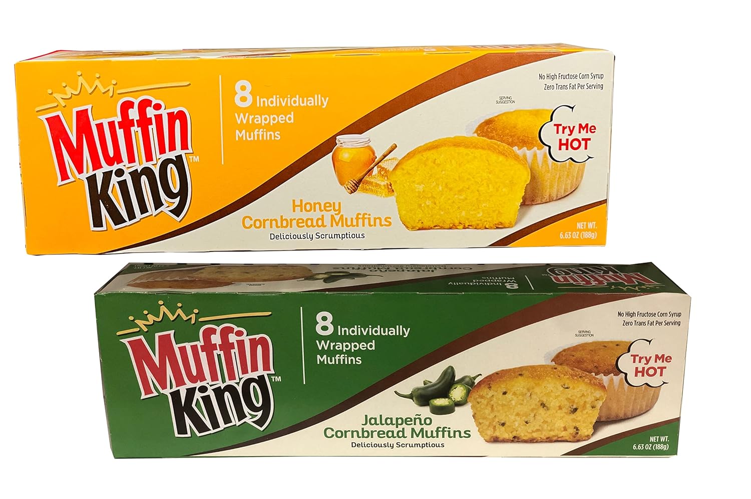 Muffin King Honey Cornbread & Jalapeno Cornbread Muffin