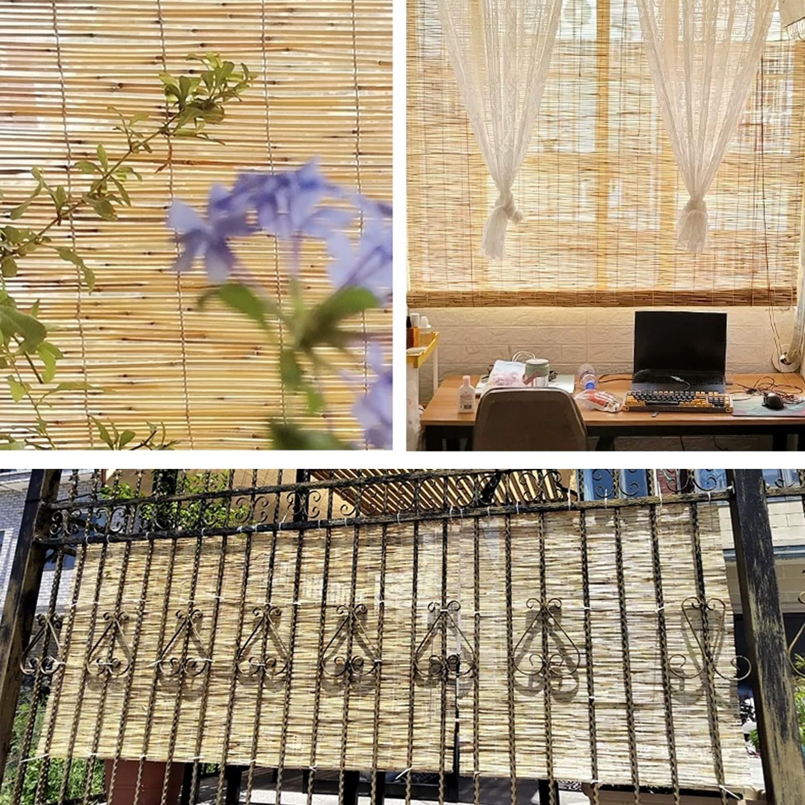 Tenda a Rullo in Bambù,Tapparella a Carrucola in Bamboo,Tapparelle in Reed (W115xH240cm)