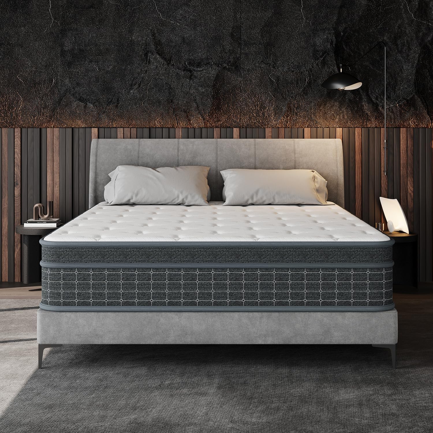 UMN King Size Mattress, 12 Inch King Mattress in a Box, Individually Pocketed Springs, Pressure Relief, Motion Isolation, Provides Support, CertiPUR-US Certified, Medium Firm