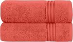 Elegant Comfort Premium Turkish Cotton 2 Pack Bath Towel Set - 27 x 54 inch, Luxurious Hotel Spa Quality 100% Turkish Cotton 2PC Bath Towel Set - Highly Absorbent - Soft Bathroom Towels, Ivory