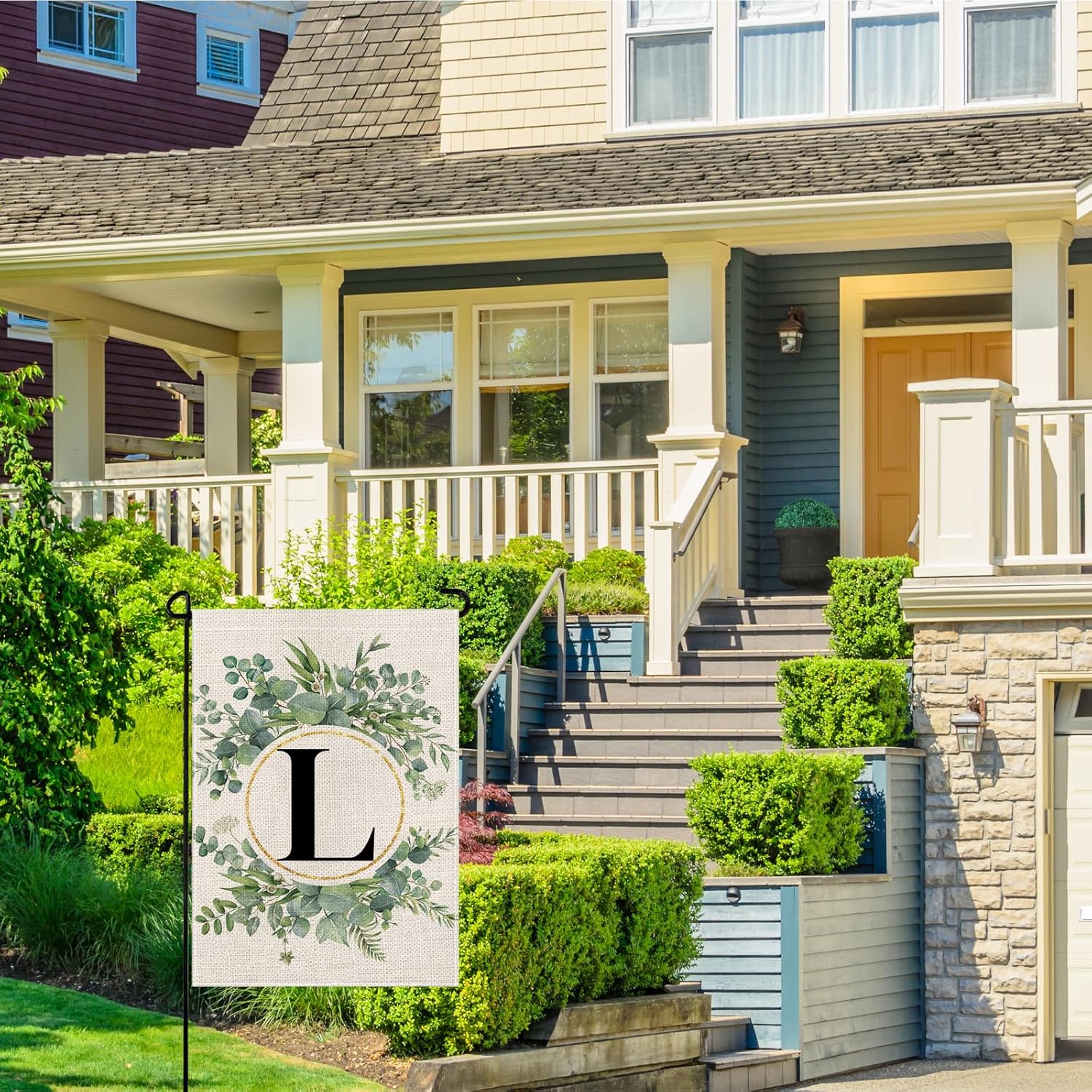 wyooxoo Monogram Letter L Floral Garden Flag 12x18 Inch Double Sided Outside Outdoor Family Last Name Initial Yard Flag - Image 7