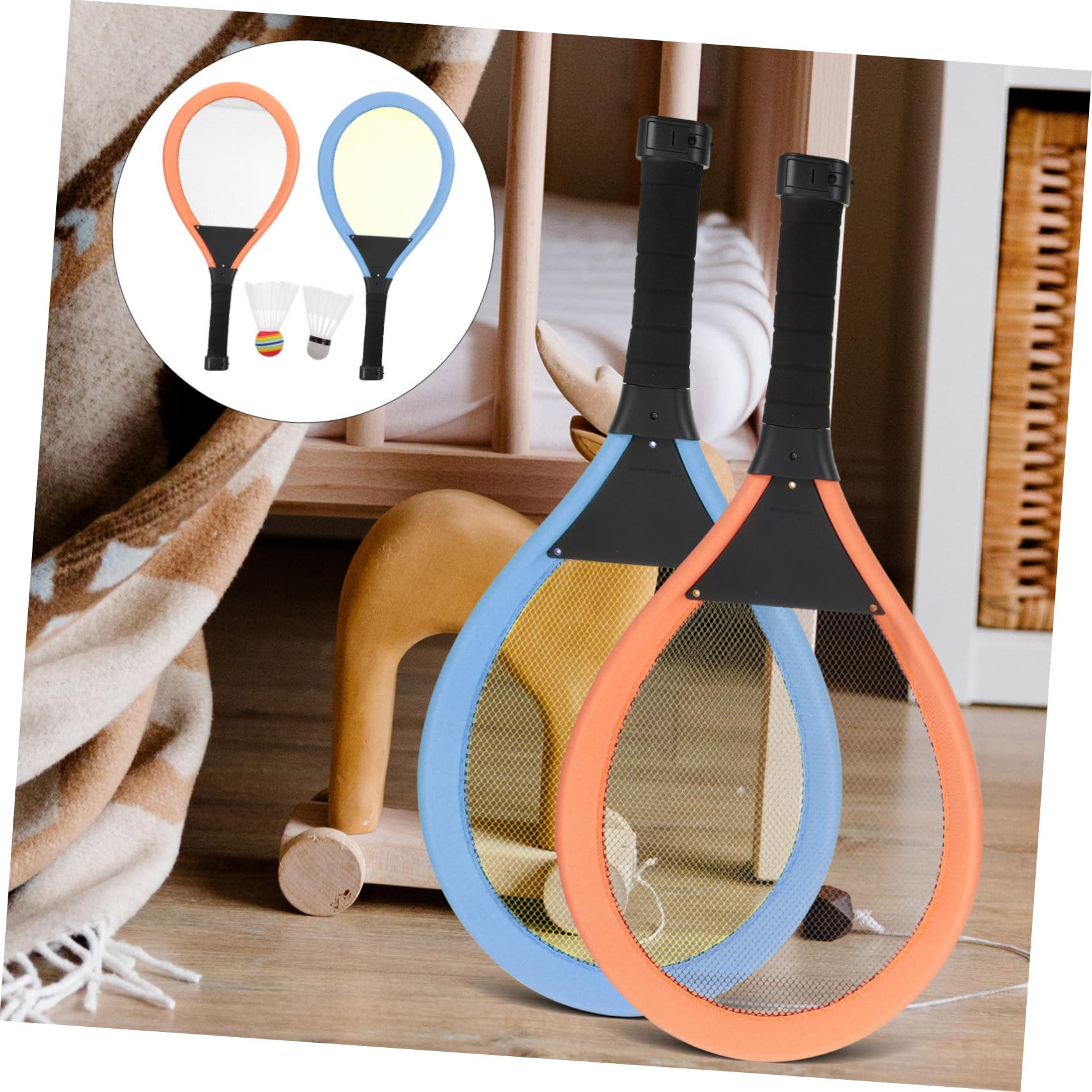 SUPVOX 1Set Indoor Badminton Racket with Light of Lightweight Sports Rackets for Indoor and Outdoor Play Easy to Clean and Convenient to Store
