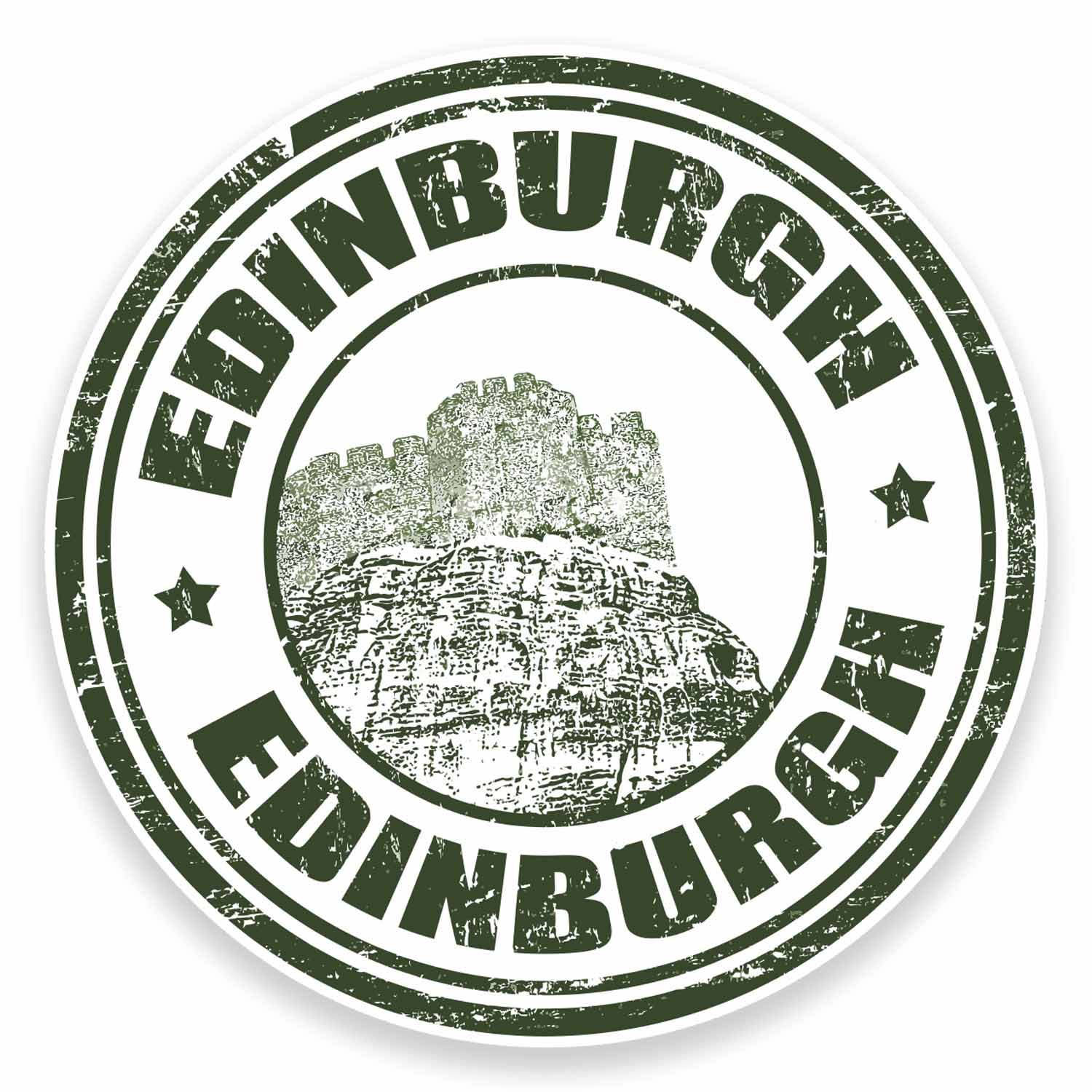 Destinationvinyl Multi 2 X 10Cm Edinburgh Scotland Travel Luggage Sticker Car Bike Laptop Decal #9467 (10Cm Wide X 10Cm High)