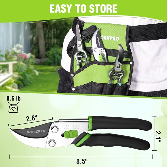 Tijeras de Podar WORKPRO, 8.5 pulg, Acero Carbono miniatura 2
