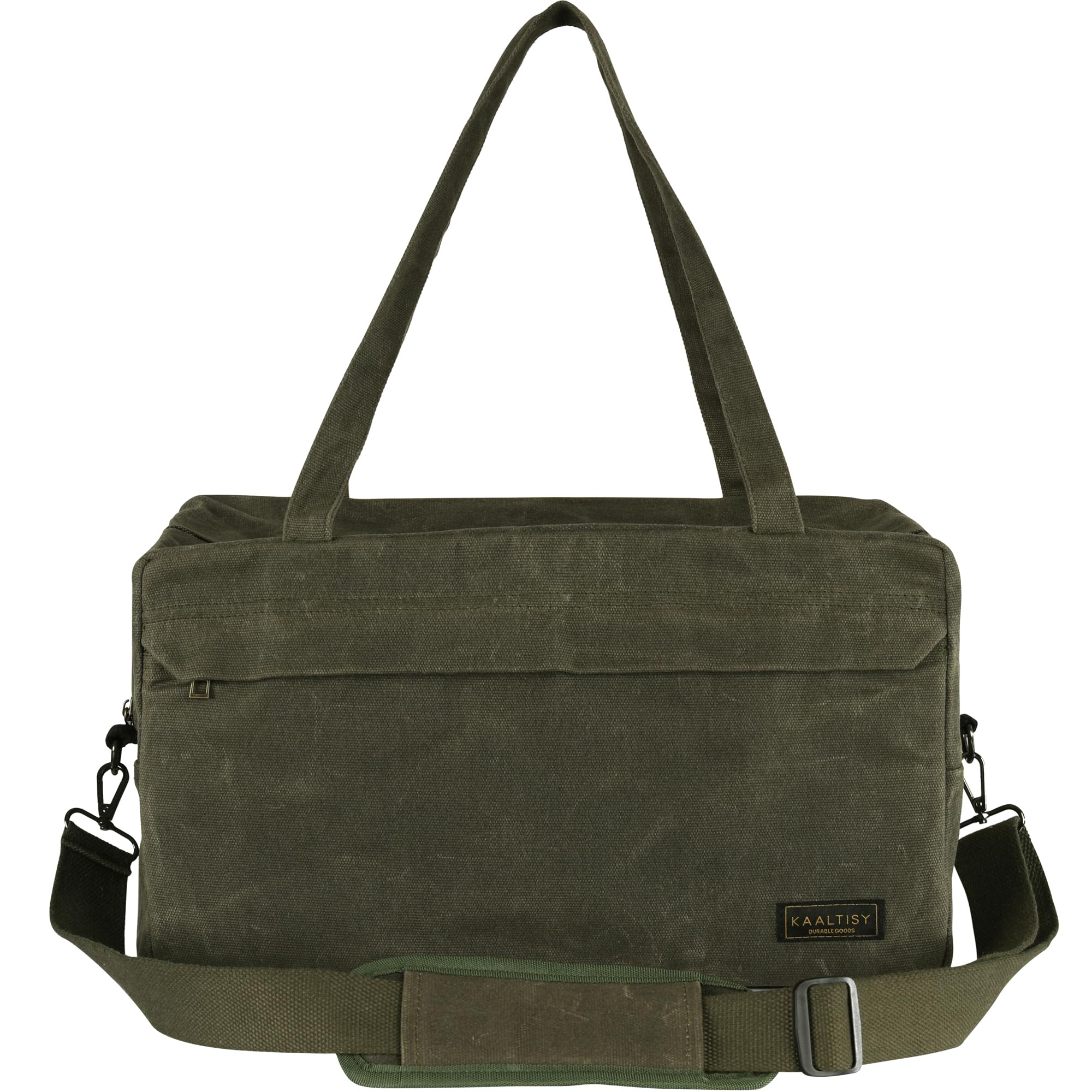 Sac fourre-tout à outils, 473,6 g en toile cirée avec 7 poches et bandoulière – pour électricien, entrepreneur, réparateur, porte-outils de jardin multifonction avec poignée portable, vert kaki
