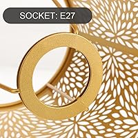 Vista 6 de Pantalla de lámpara de metal, sombra de árbol de hierro, sombra de lámpara E27, clip en la mesa, pantalla hueca, accesorios de luz para lámpara