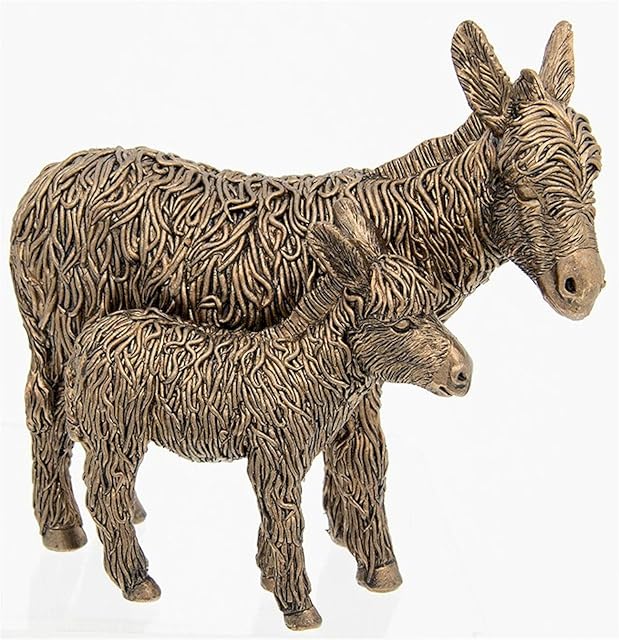 Shudehill Giftware Small Bronze Donkey and Foal Ornament Figurine Boxed