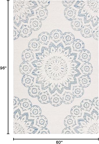 Miniatura 91 de SAFAVIEH Blossom Collection BLM108B - Alfombra cuadrada de lana de primera calidad, hecha a mano, 10 pies, color marfil/beige