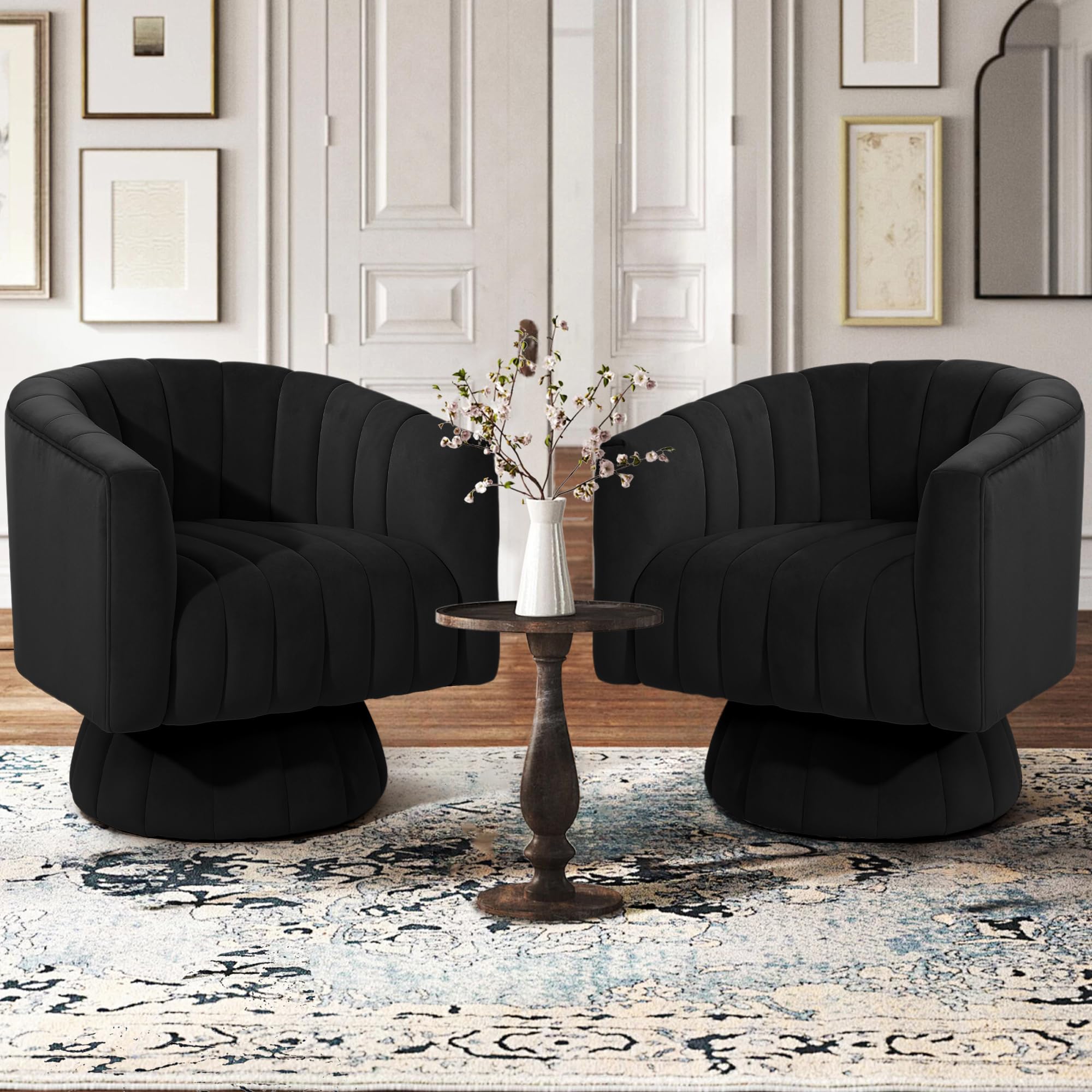 Kromax Swivel Accent Chair Set of 2