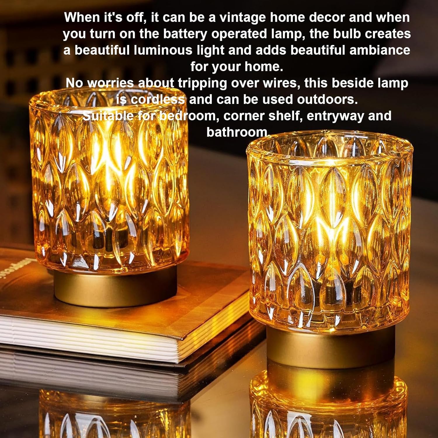 Marhynchus Battery Operated Lamp, Cordless Table Lamp with Timer Function and Warm LED Bulb, for Living Room Bedside Nightstand Home Decor