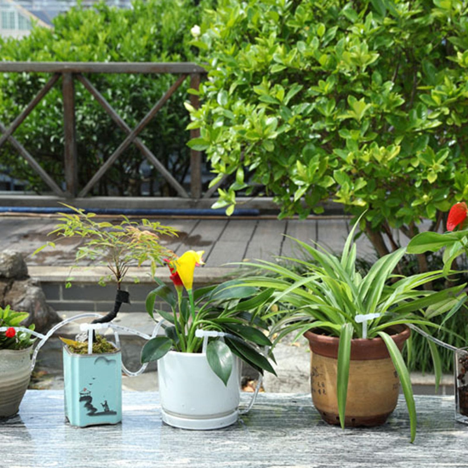 Sistemi irrigazione a Goccia in ABS per Giardinaggio Domestico Piante da Balcone per Interni Risparmia Acqua Facile da installare e Portata Regolabile Set irrigazione per Piante Regolabile
